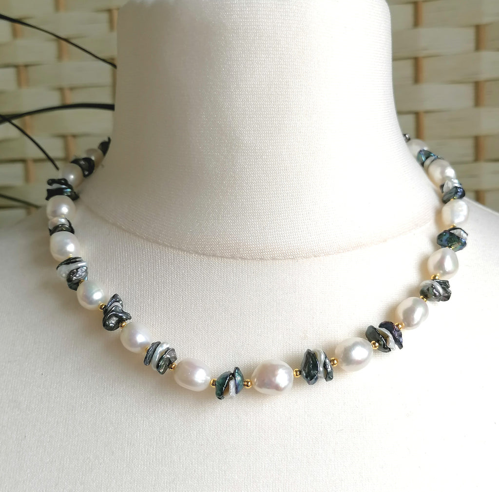 Cultured Freshwater Pearl Necklace Baroque Pearl Keshi Pearl