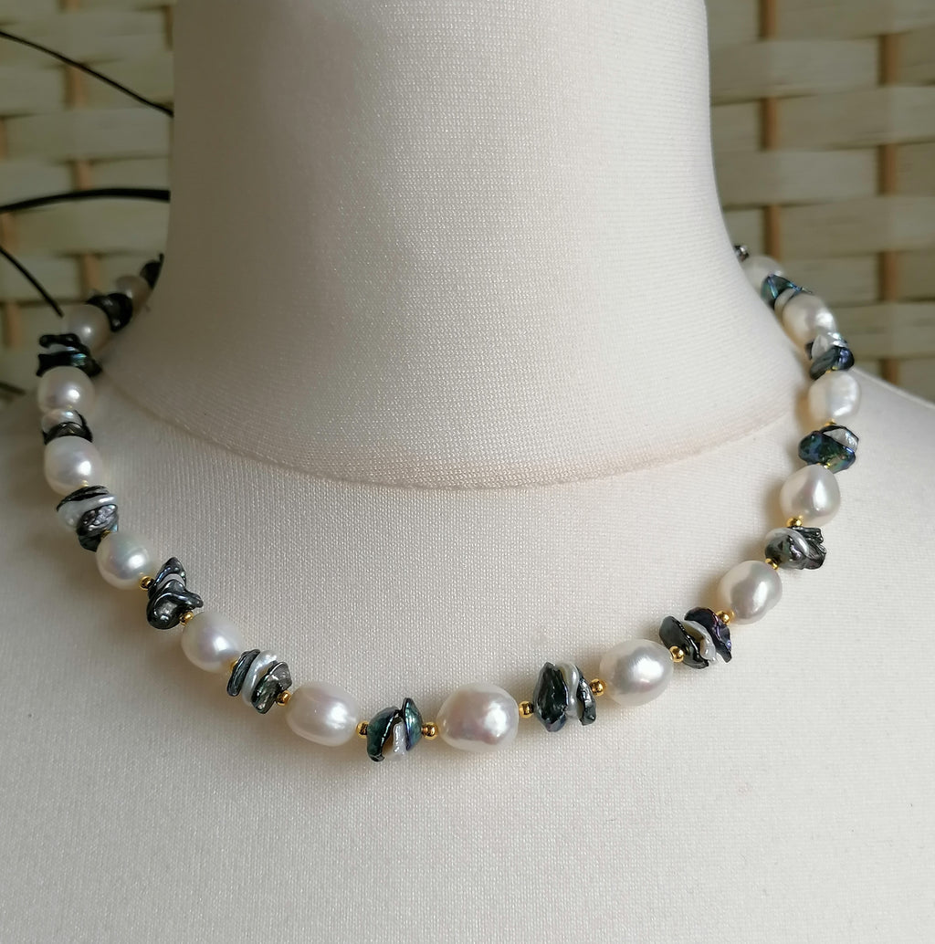 Cultured Freshwater Pearl Necklace Baroque Pearl Keshi Pearl