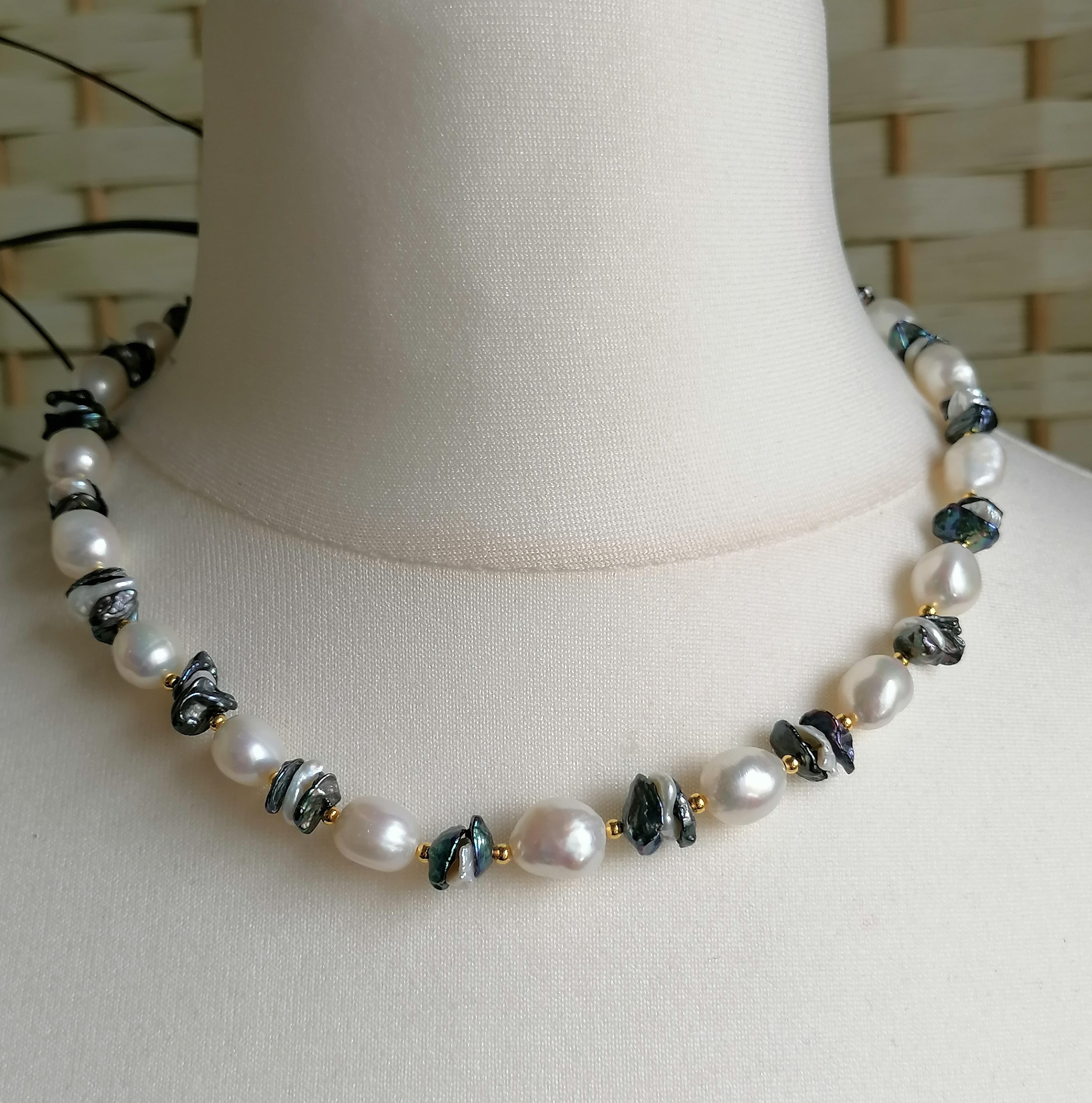 Cultured Freshwater Pearl Necklace Baroque Pearl Keshi Pearl
