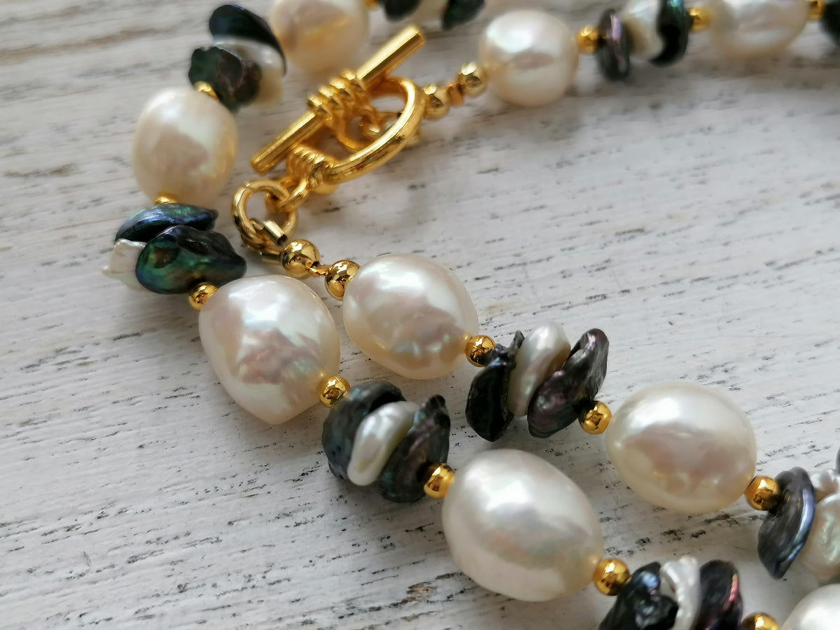 Cultured Freshwater Pearl Necklace Baroque Pearl Keshi Pearl