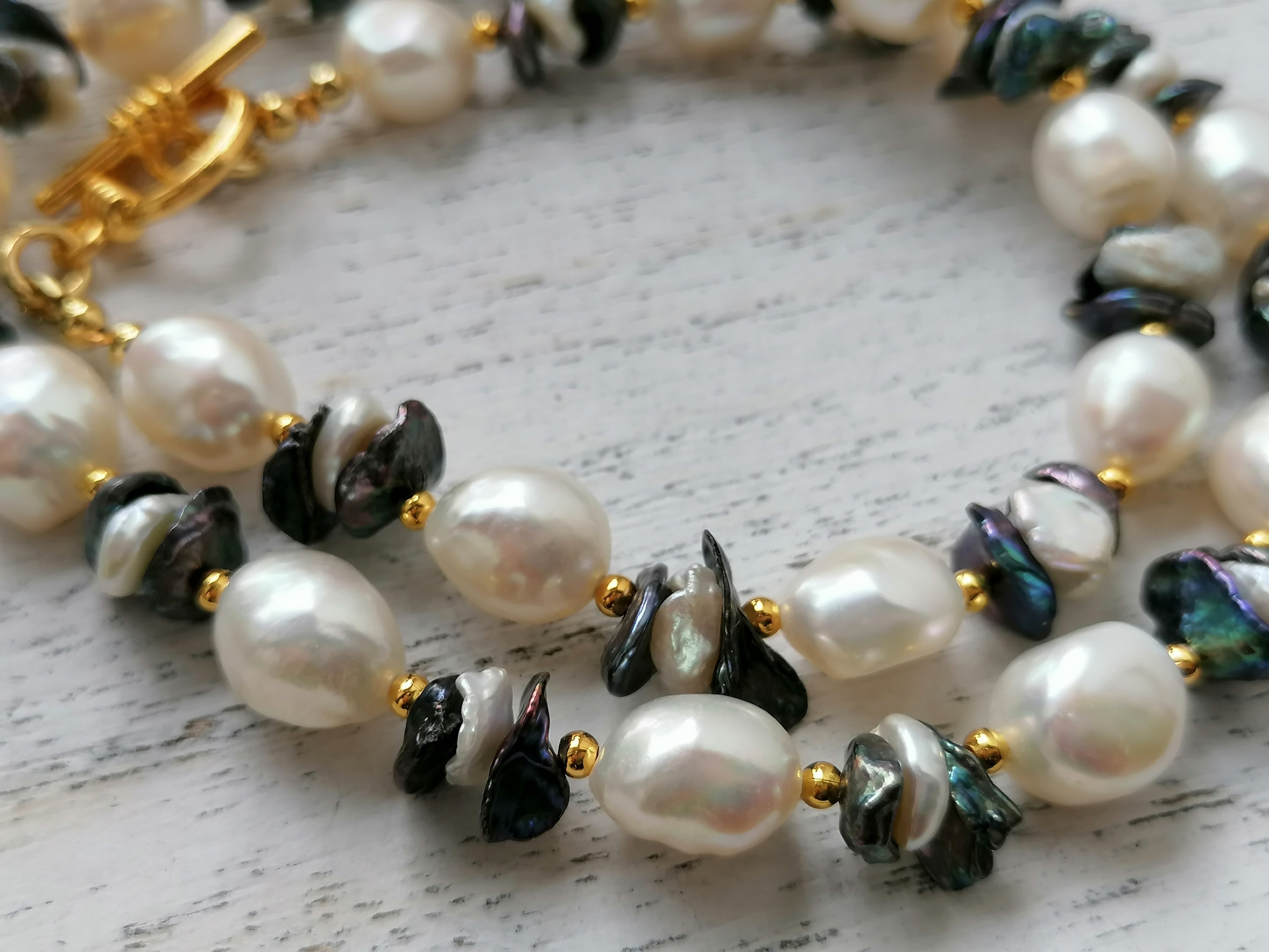 Cultured Freshwater Pearl Necklace Baroque Pearl Keshi Pearl