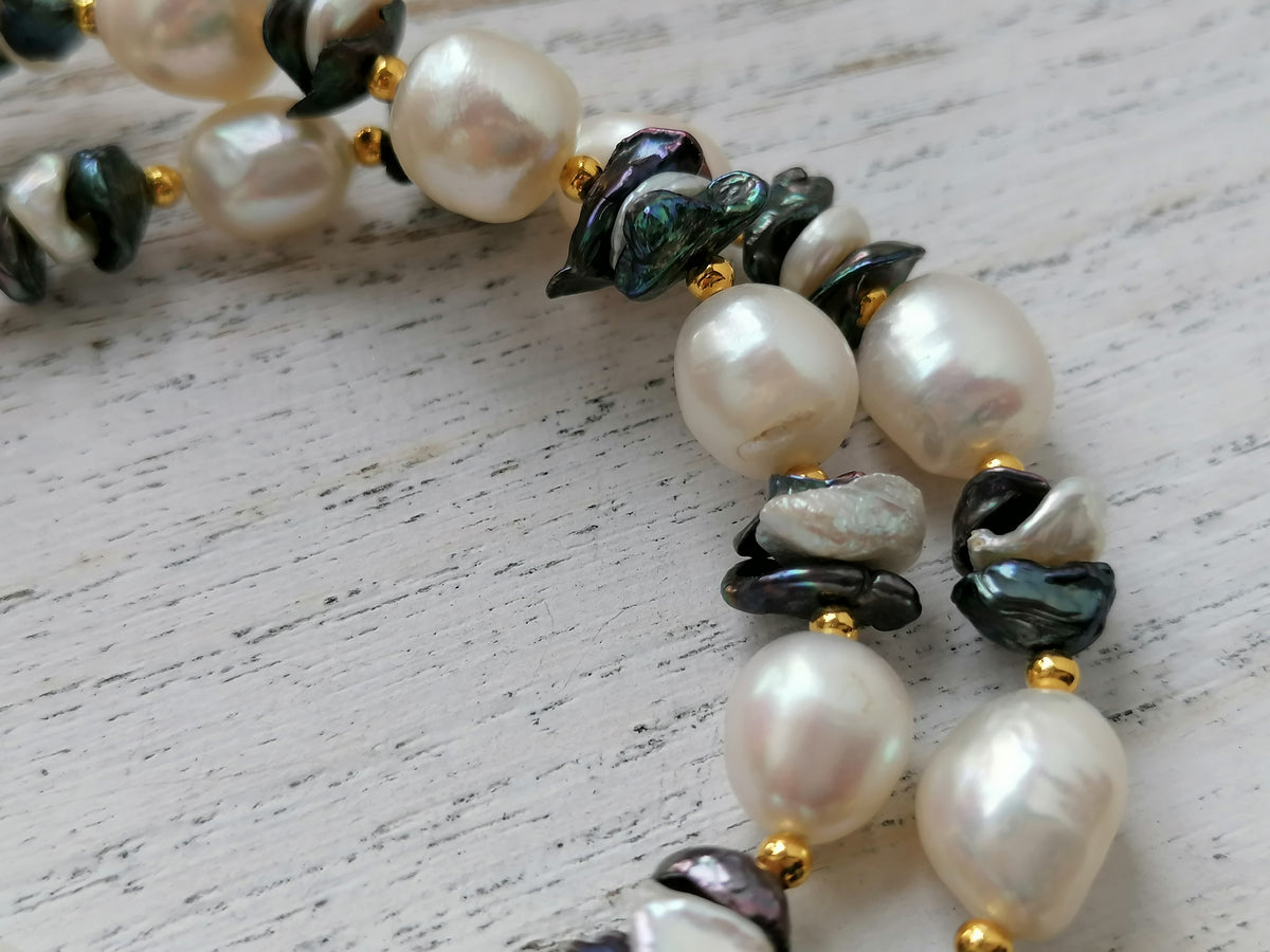 Cultured Freshwater Pearl Necklace Baroque Pearl Keshi Pearl