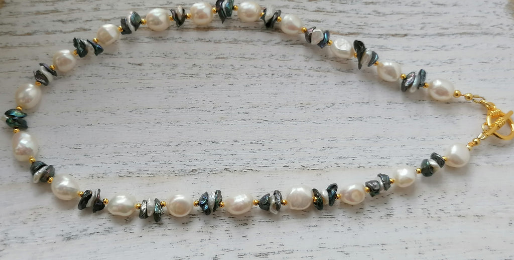 Cultured Freshwater Pearl Necklace Baroque Pearl Keshi Pearl