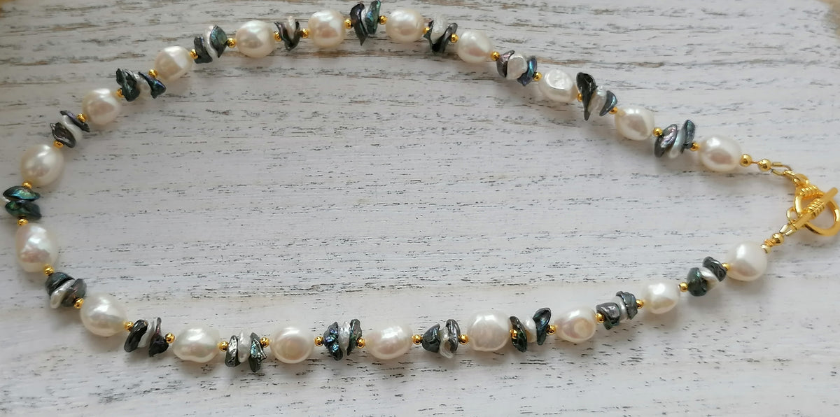 Cultured Freshwater Pearl Necklace Baroque Pearl Keshi Pearl