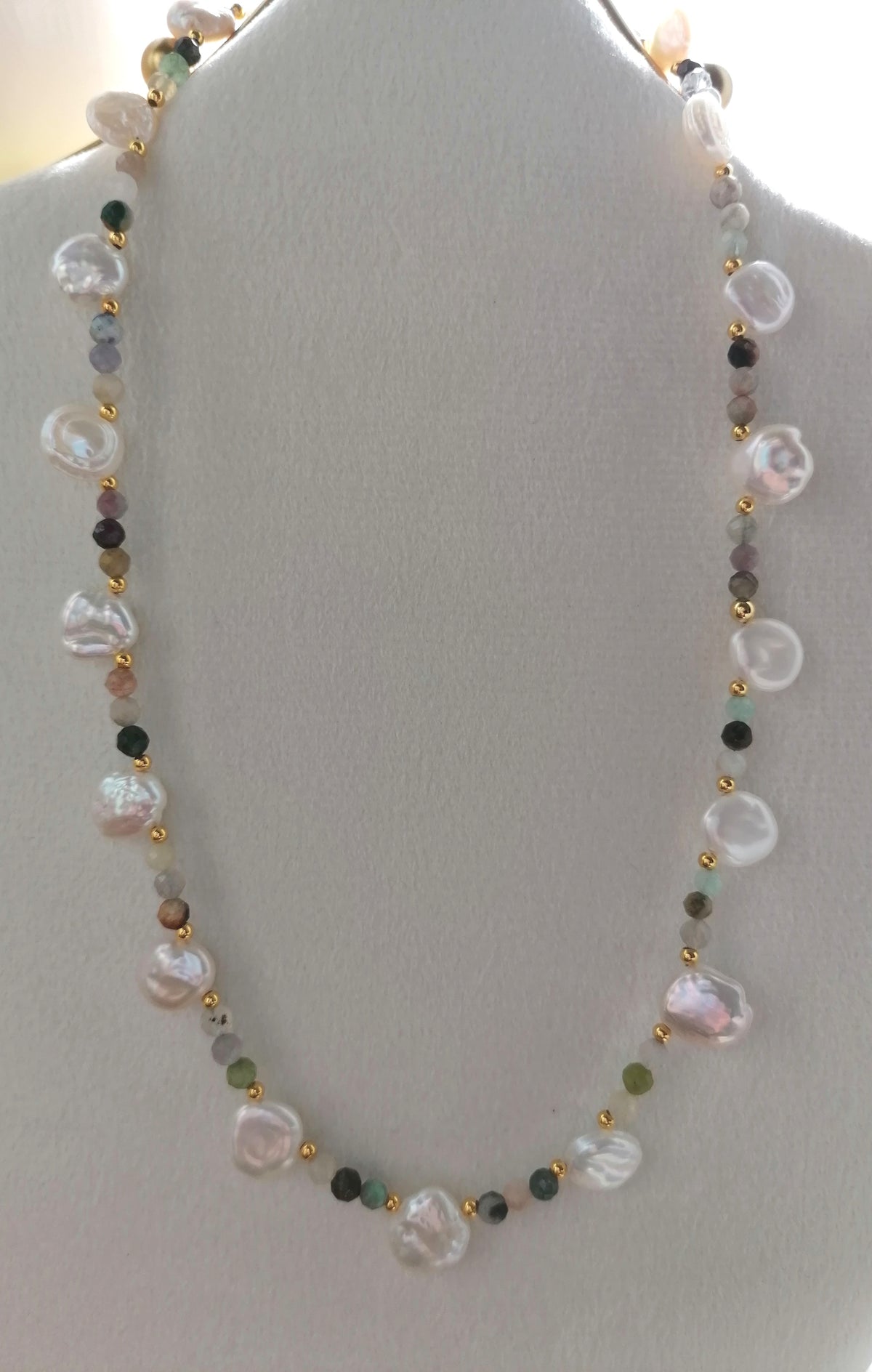 Semi-precious Gemstone Necklace Cultured Freshwater Pearl