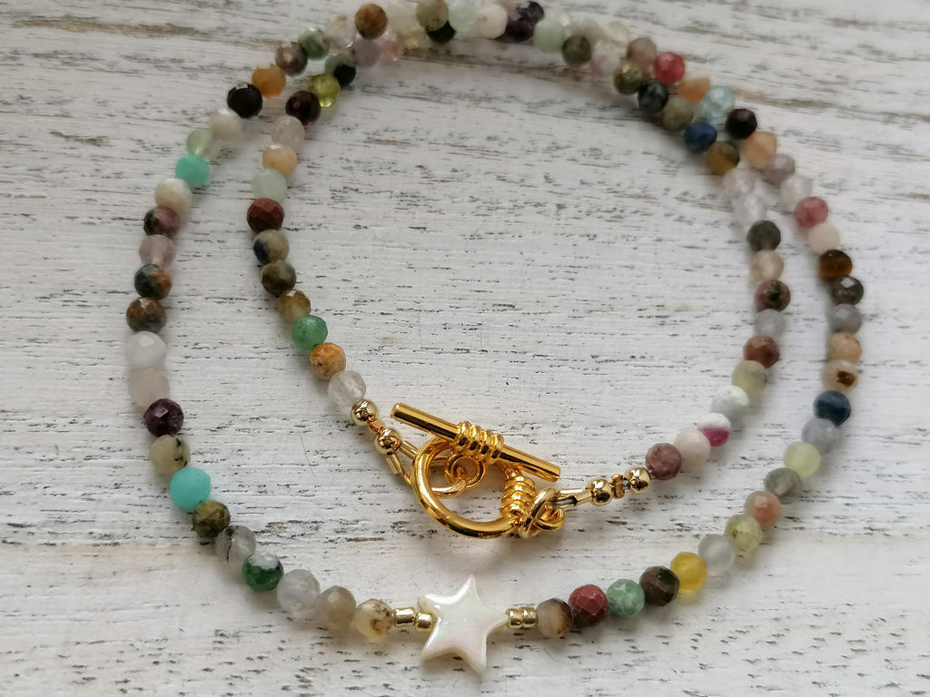 Semi-precious Gemstone Necklace Mother Of Pearl star