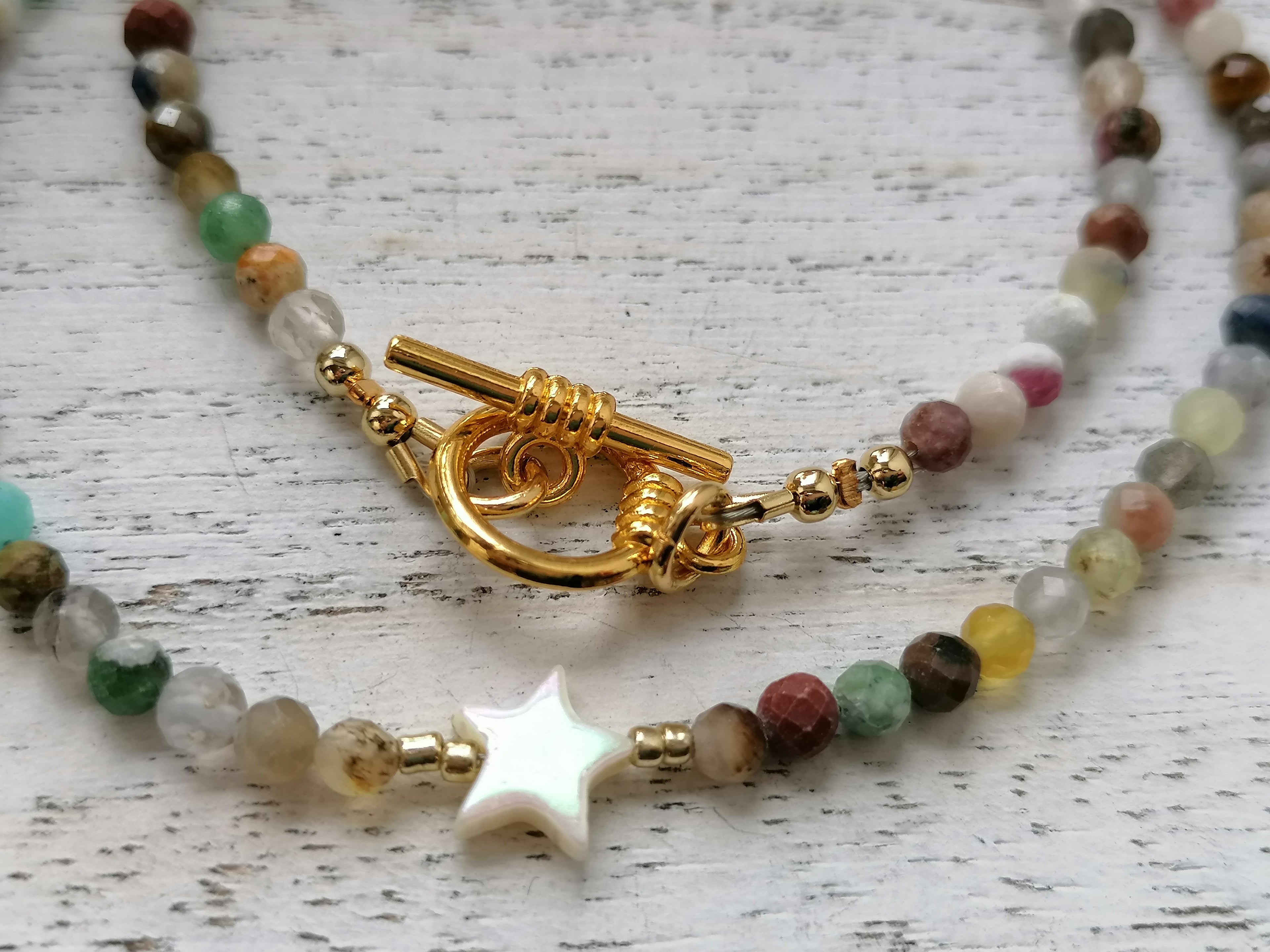 Semi-precious Gemstone Necklace Mother Of Pearl star