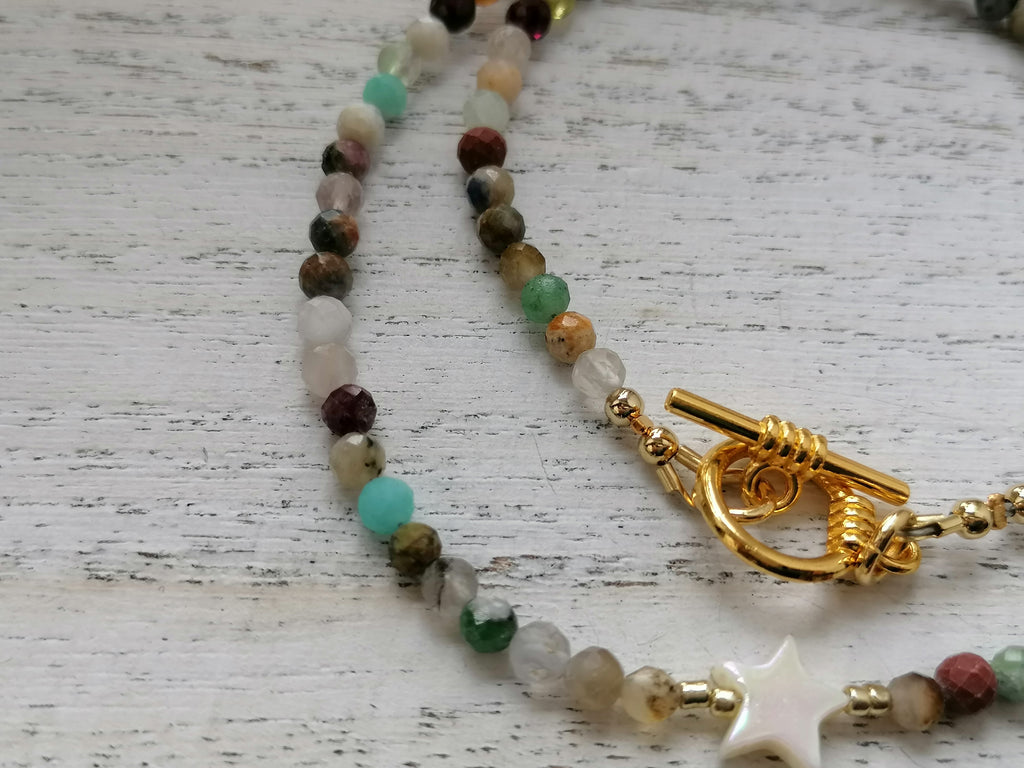 Semi-precious Gemstone Necklace Mother Of Pearl star