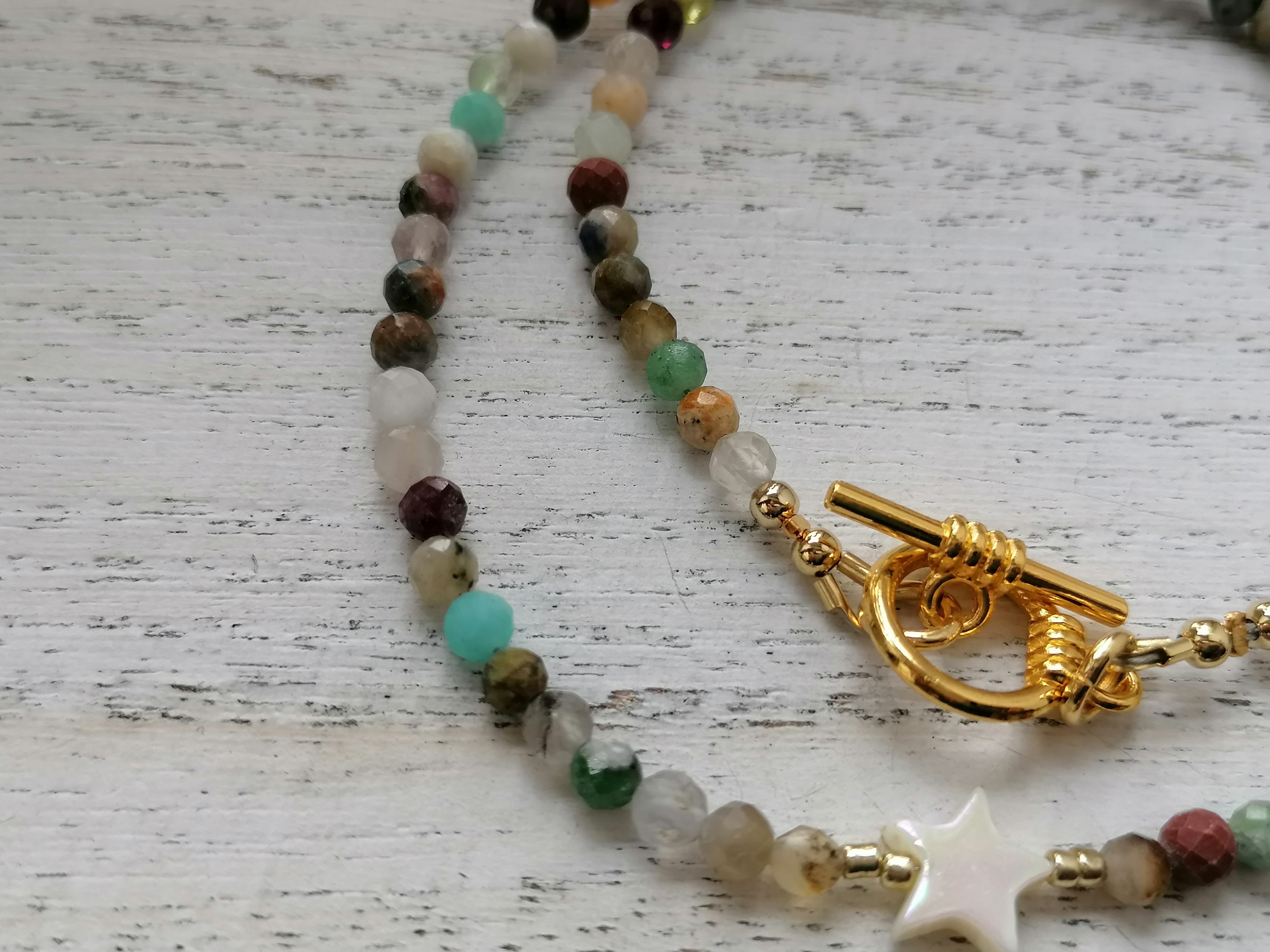 Semi-precious Gemstone Necklace Mother Of Pearl star