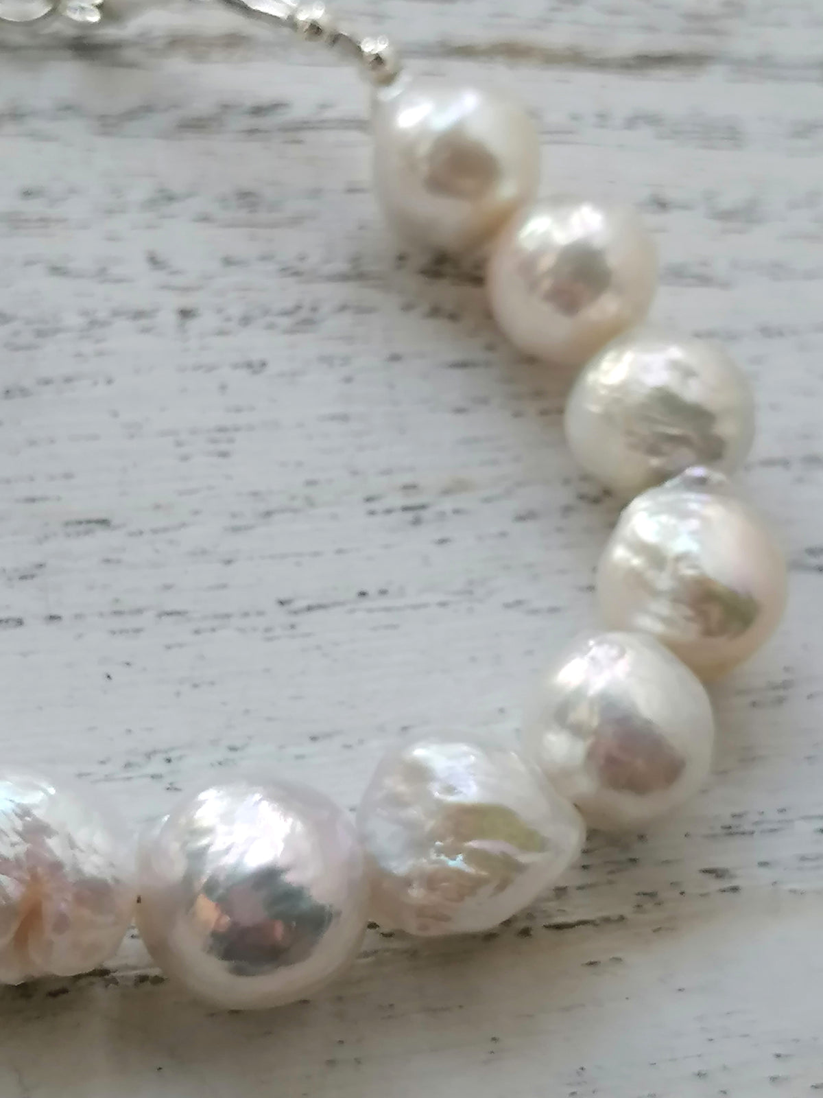 925 Sterling Silver Cultured Freshwater Baroque Pearl Bracelet