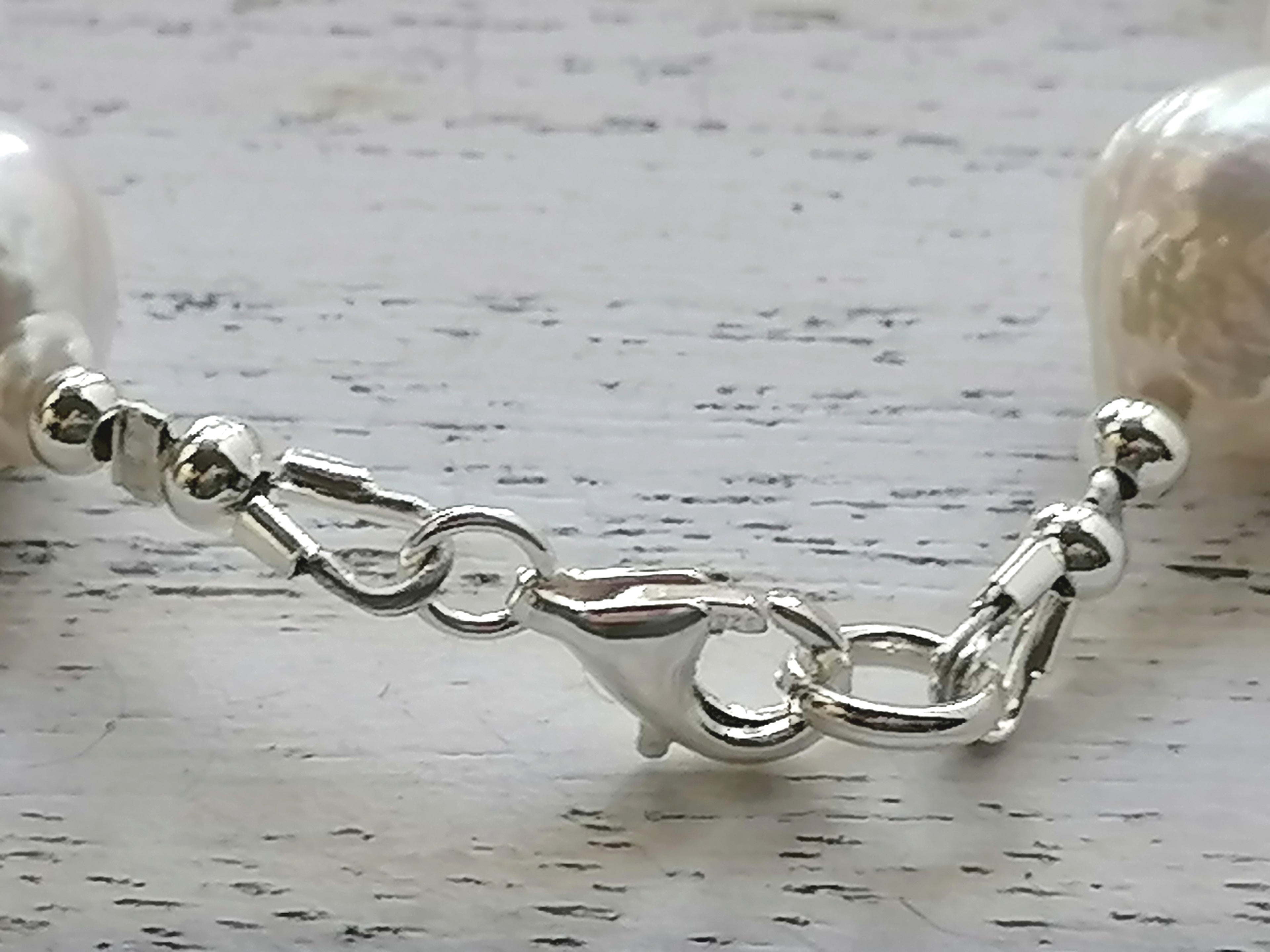 925 Sterling Silver Cultured Freshwater Baroque Pearl Bracelet