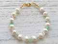 24ct Gold Vermeil 925 Sterling Silver Freshwater Pearl & Gemstone Bracelet