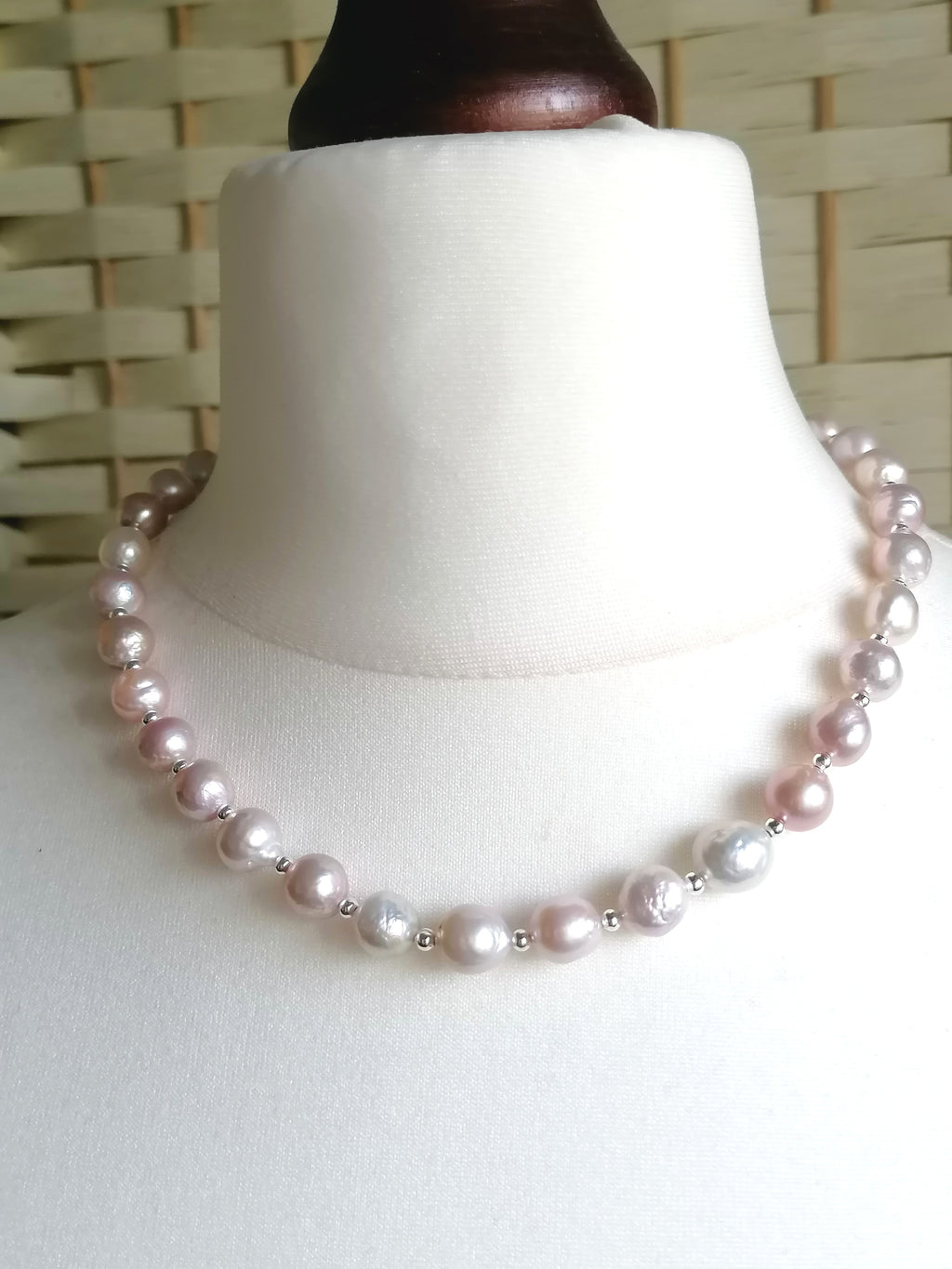 925 Sterling Silver Cultured Freshwater Edison Pearl Necklace