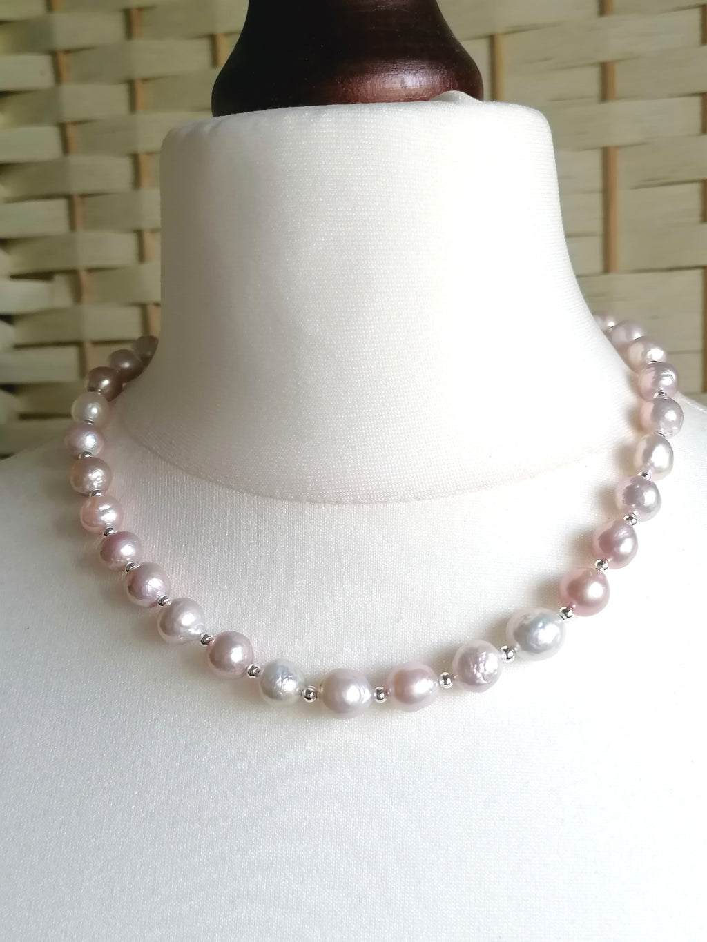 925 Sterling Silver Cultured Freshwater Edison Pearl Necklace
