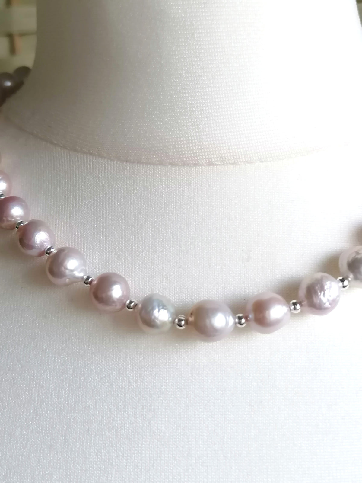 925 Sterling Silver Cultured Freshwater Edison Pearl Necklace