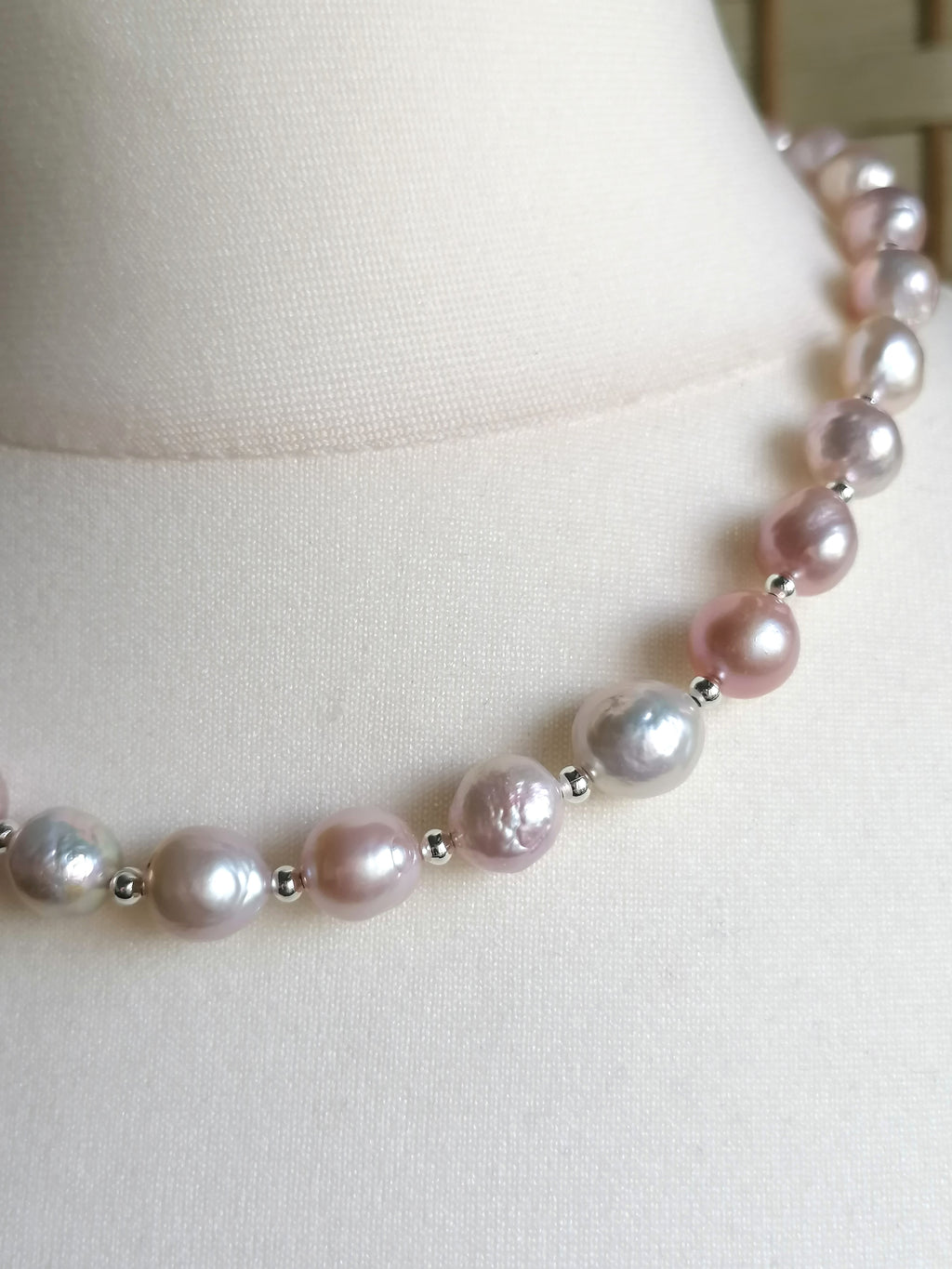 925 Sterling Silver Cultured Freshwater Edison Pearl Necklace