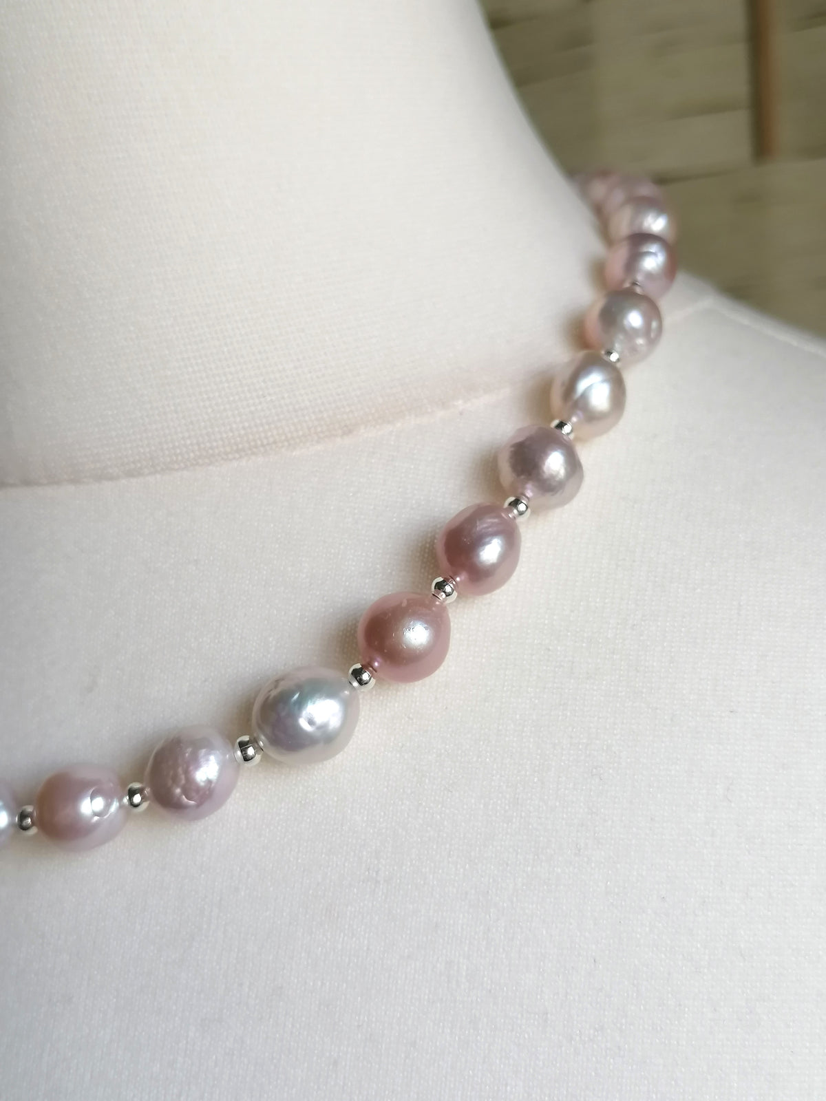 925 Sterling Silver Cultured Freshwater Edison Pearl Necklace