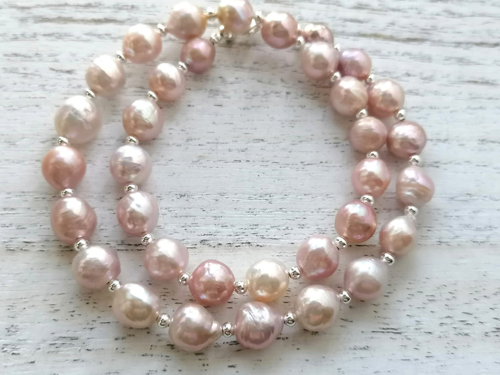 925 Sterling Silver Cultured Freshwater Edison Pearl Necklace