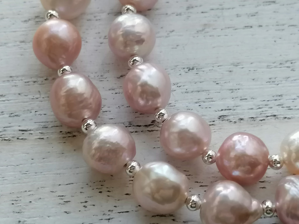 925 Sterling Silver Cultured Freshwater Edison Pearl Necklace