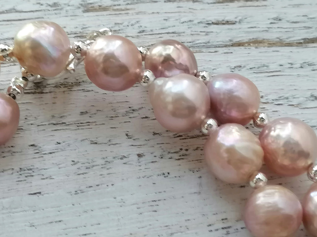 925 Sterling Silver Cultured Freshwater Edison Pearl Necklace