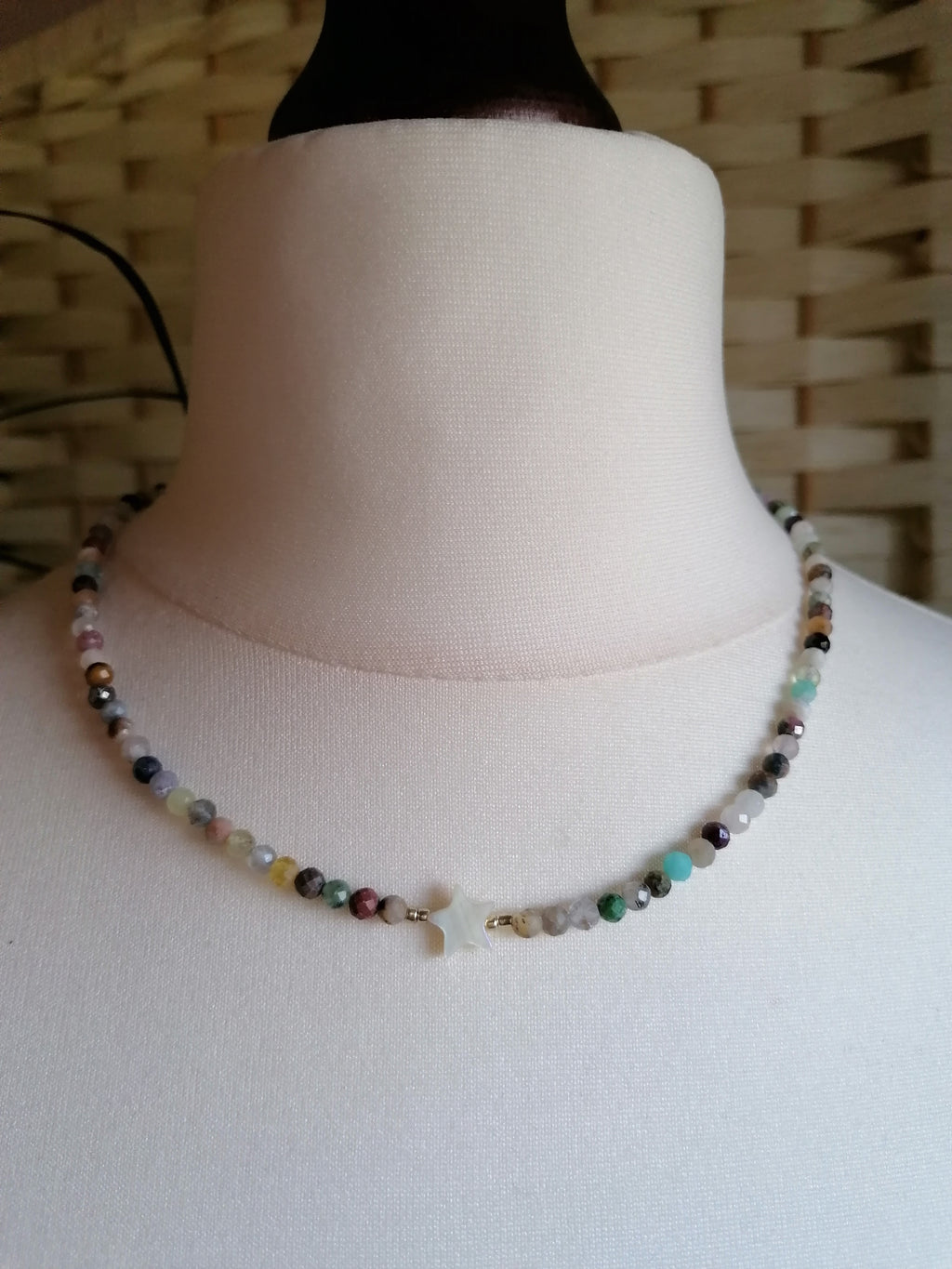 Semi-precious Gemstone Necklace Mother Of Pearl star