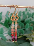 Stacked Gemstone Drop Earrings | 24ct Gold Vermeil