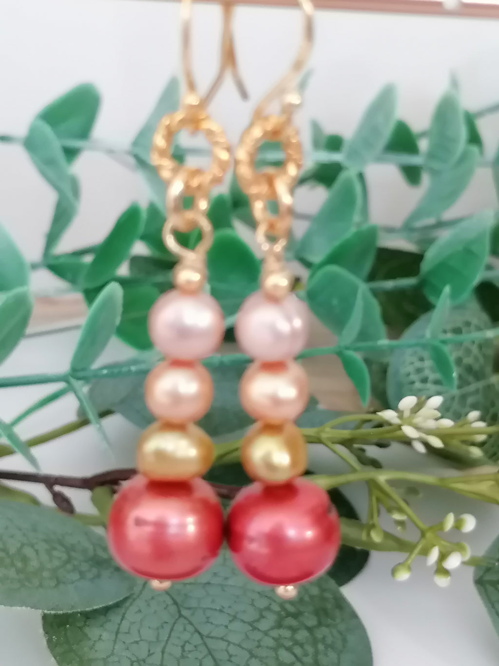 Stacked Freshwater Pearl Earrings | 24ct Gold Vermeil