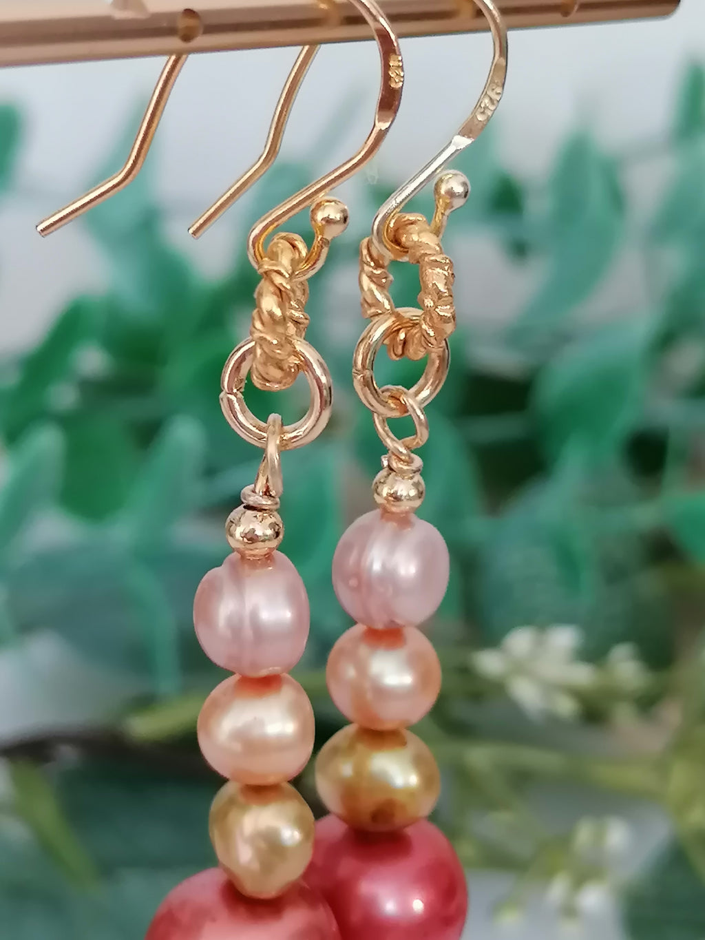 Stacked Freshwater Pearl Earrings | 24ct Gold Vermeil