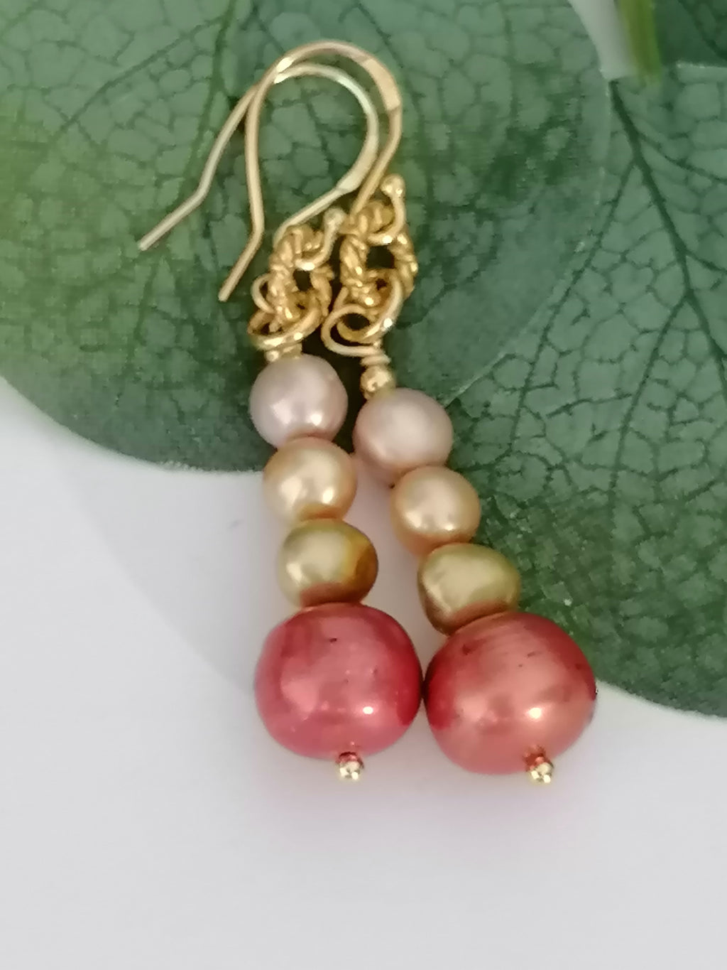 Stacked Freshwater Pearl Earrings | 24ct Gold Vermeil