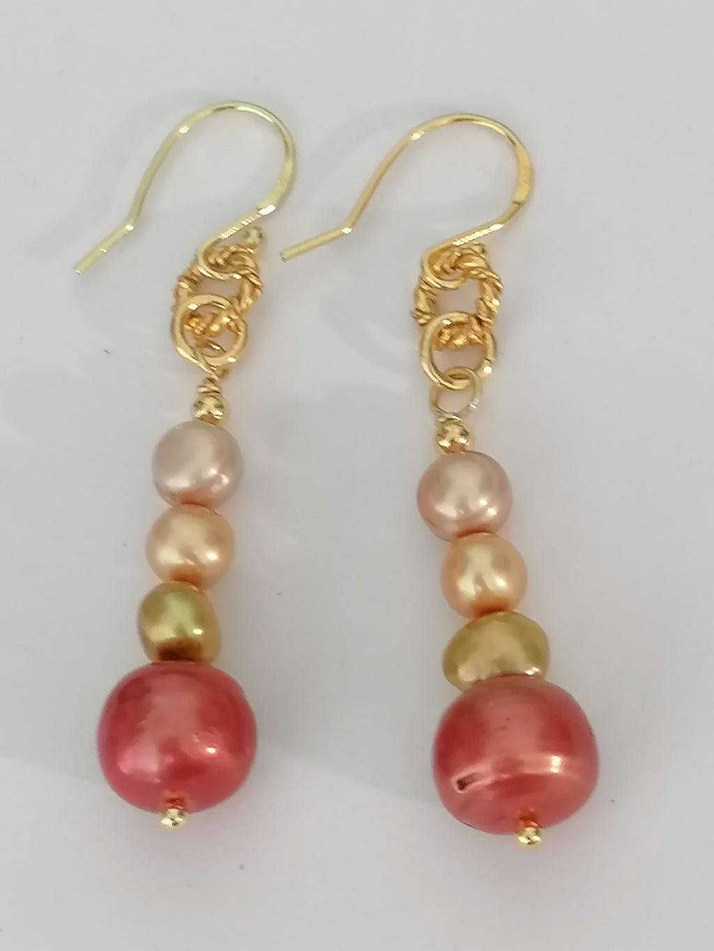 Stacked Freshwater Pearl Earrings | 24ct Gold Vermeil