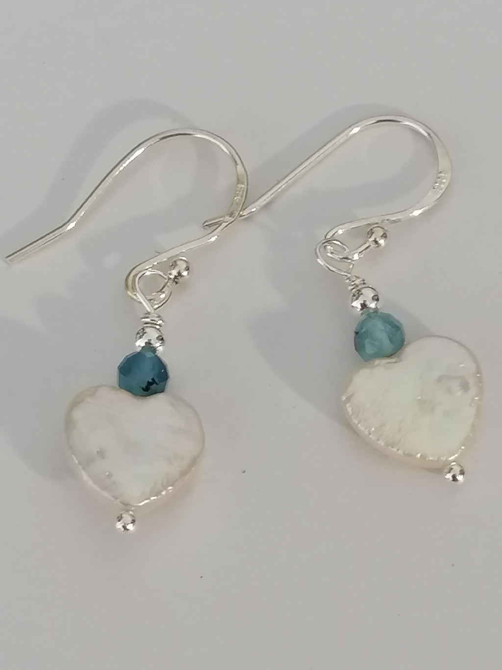 Baroque Heart Pearl & Aquamarine Earrings | 925 Sterling Silver