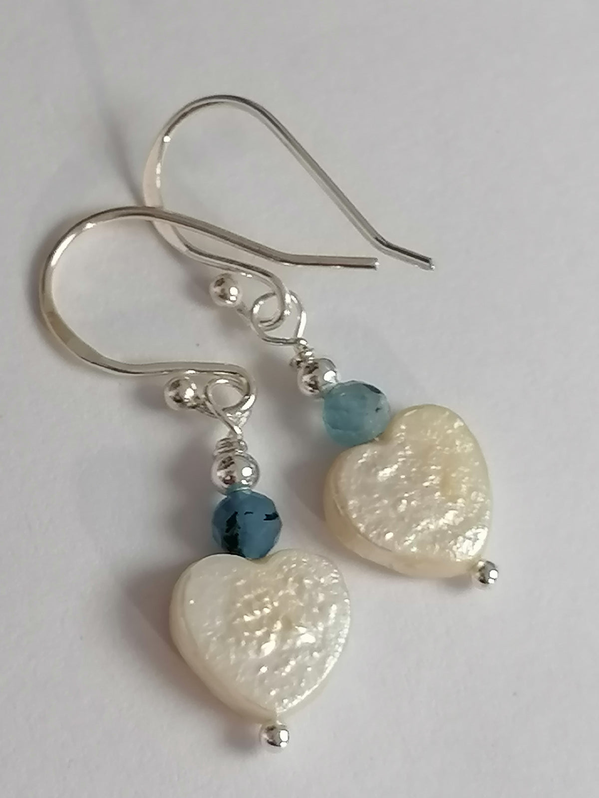 Baroque Heart Pearl & Aquamarine Earrings | 925 Sterling Silver