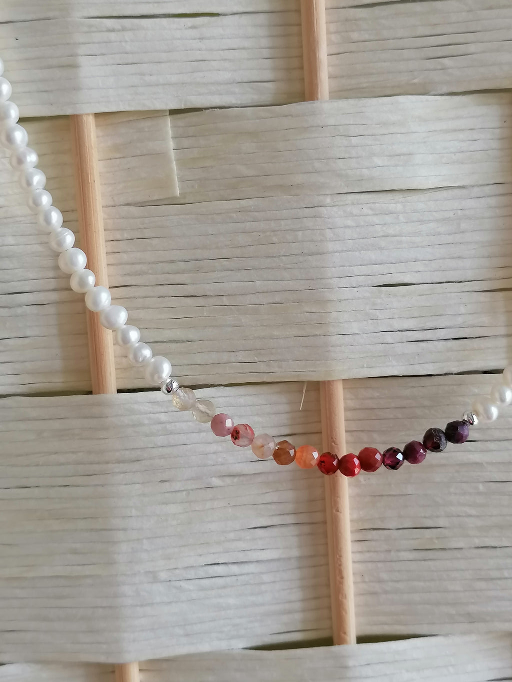 Freshwater Pearl & Gemstone Necklace semi-precious gemstone fire palette