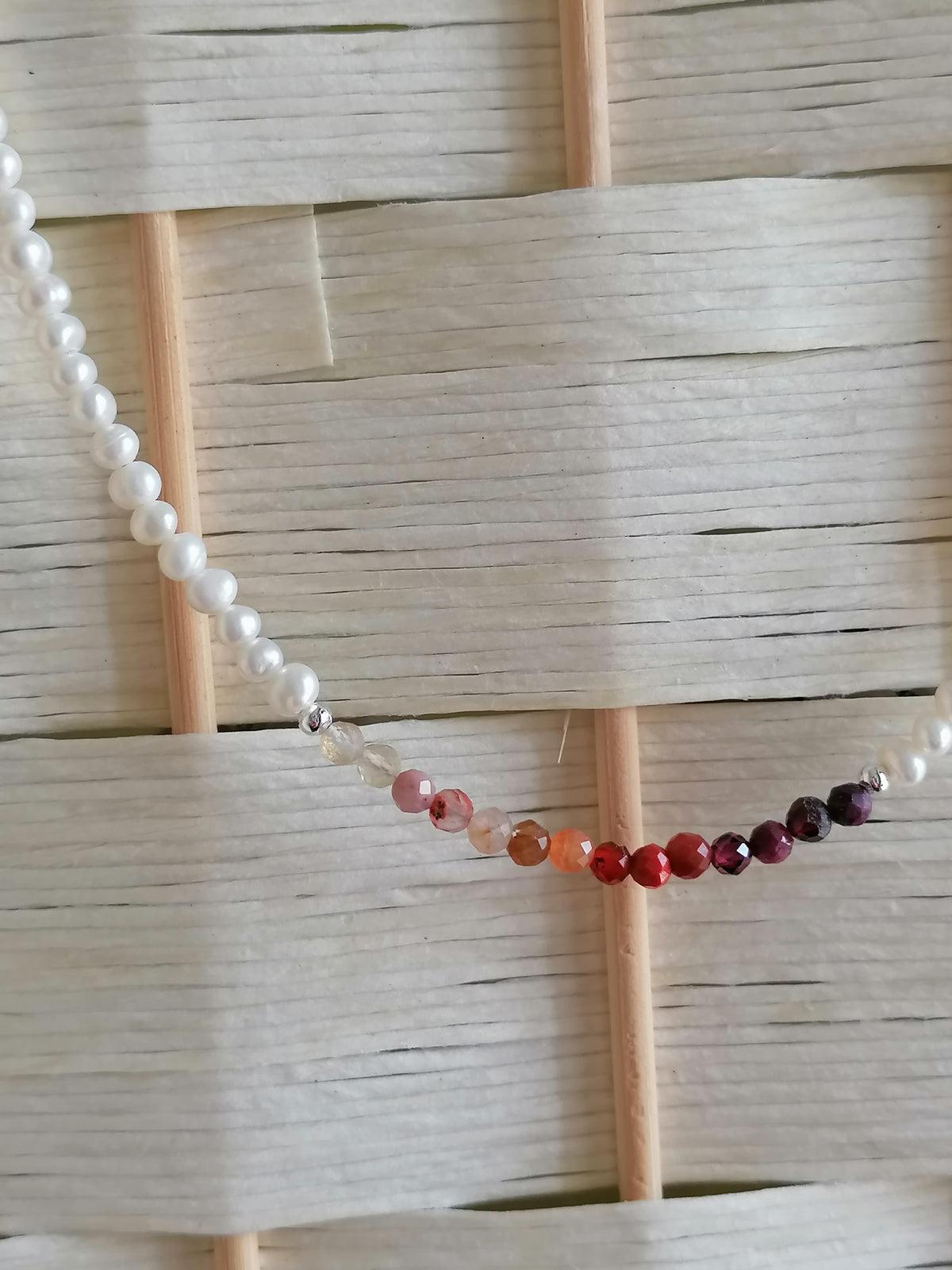 Freshwater Pearl & Gemstone Necklace semi-precious gemstone fire palette