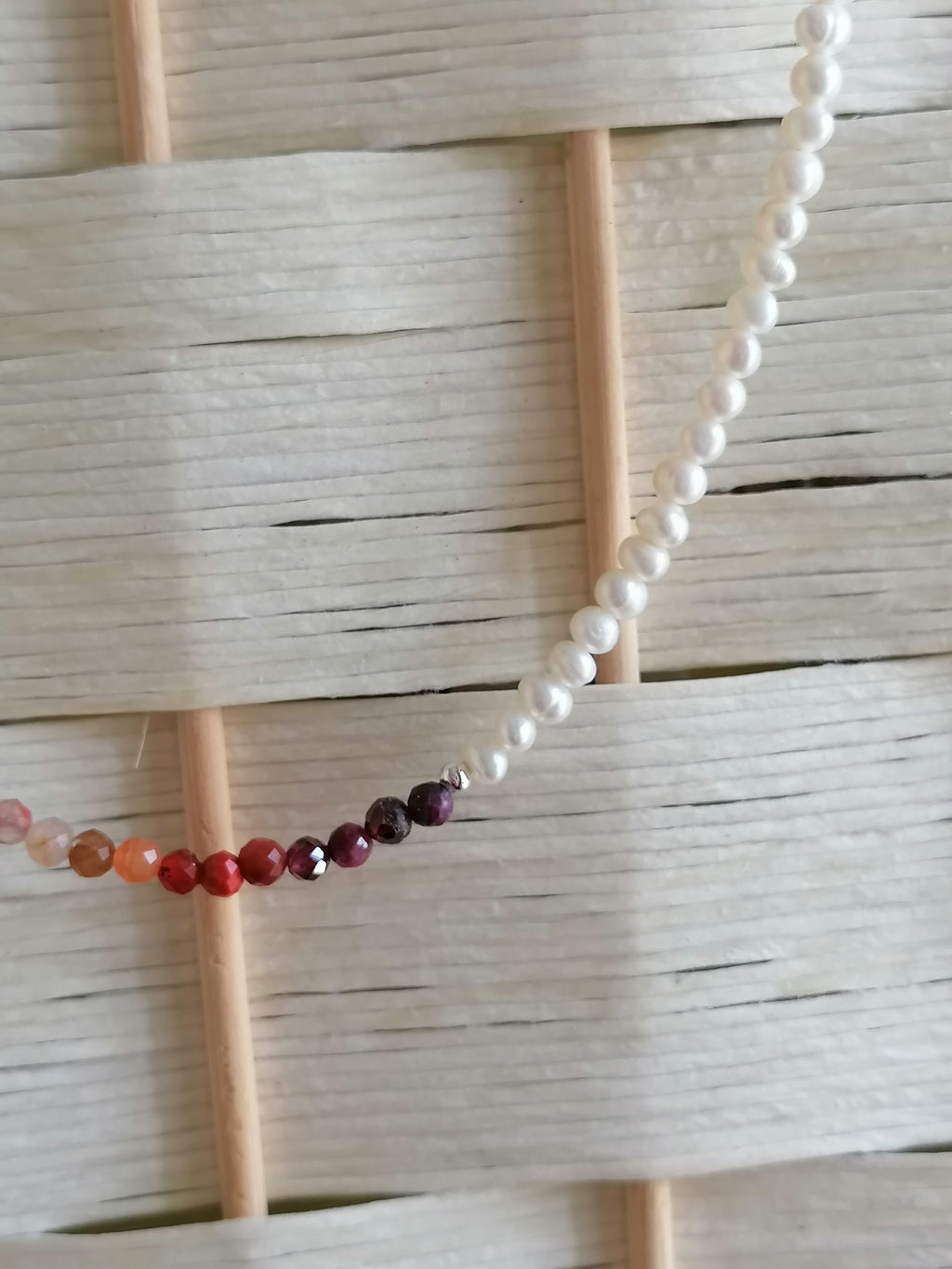 Freshwater Pearl & Gemstone Necklace semi-precious gemstone fire palette