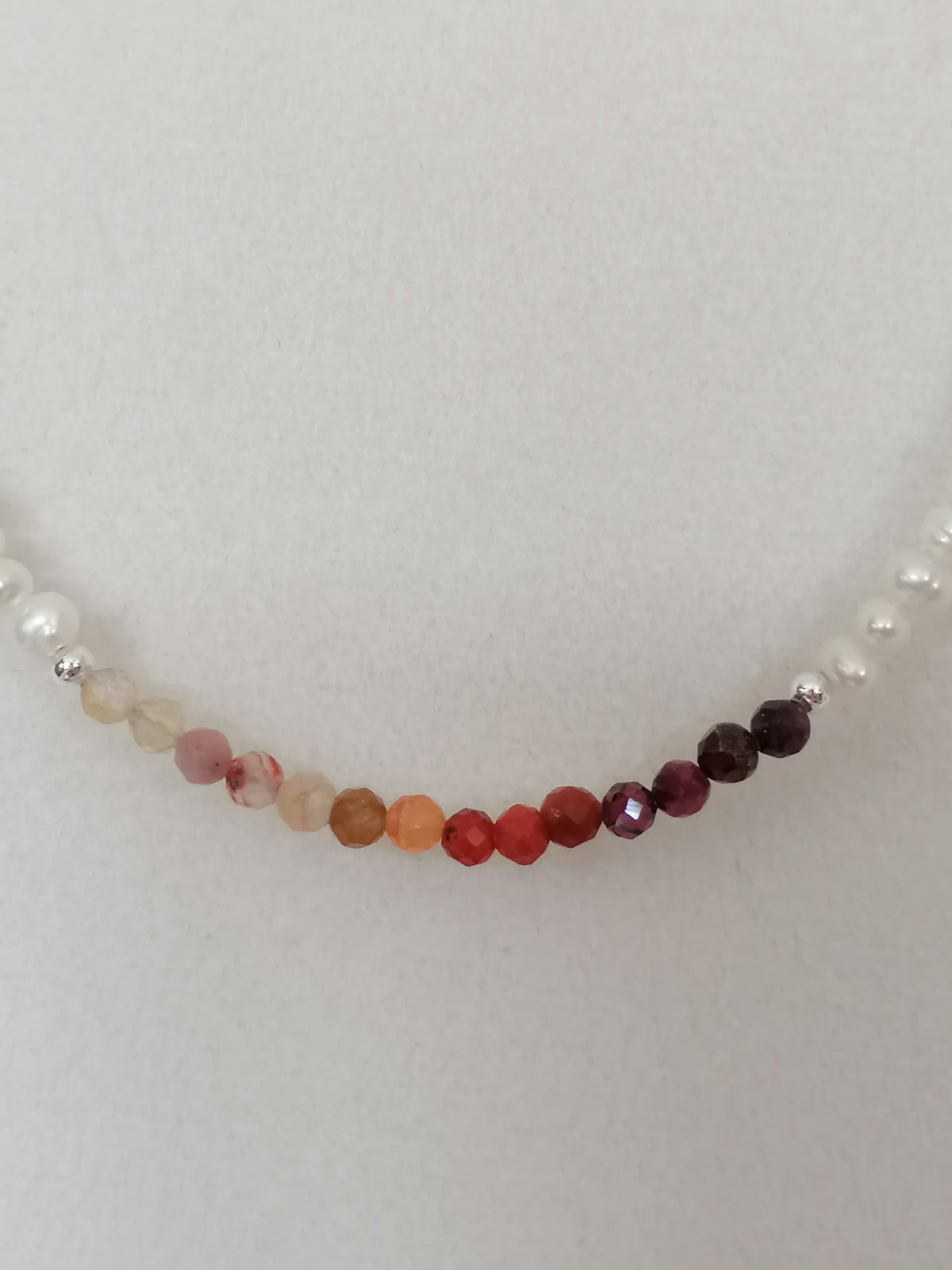 Freshwater Pearl & Gemstone Necklace semi-precious gemstone fire palette