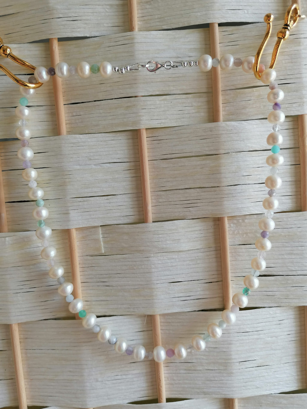 Freshwater Pearl & Semi-Precious Gemstone Necklace | 925 Sterling Silver
