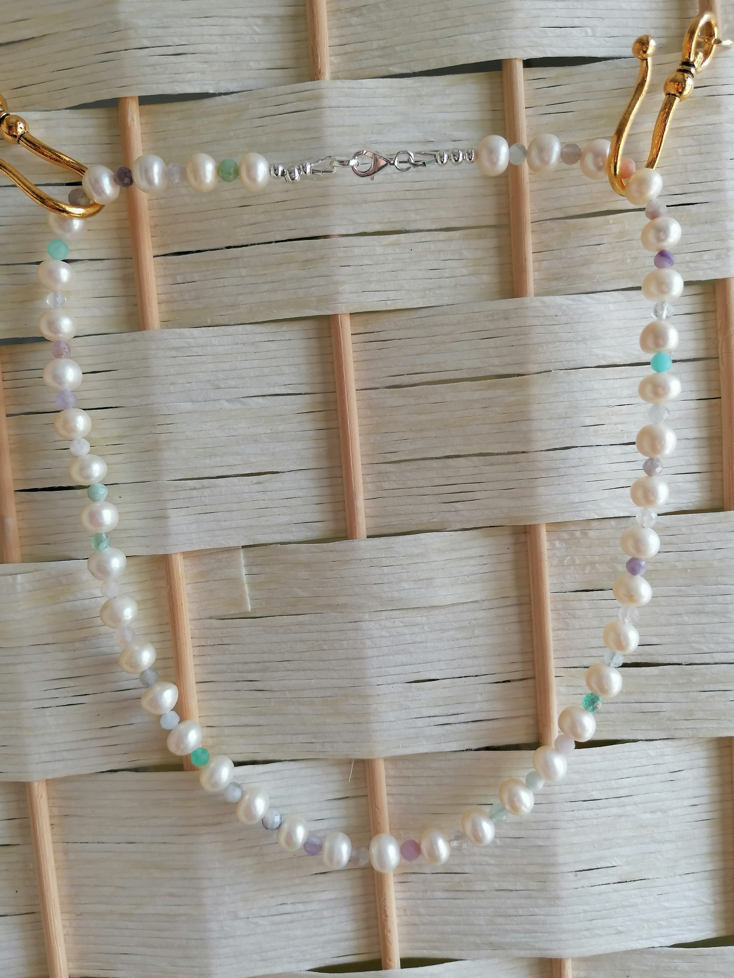 Freshwater Pearl & Semi-Precious Gemstone Necklace | 925 Sterling Silver