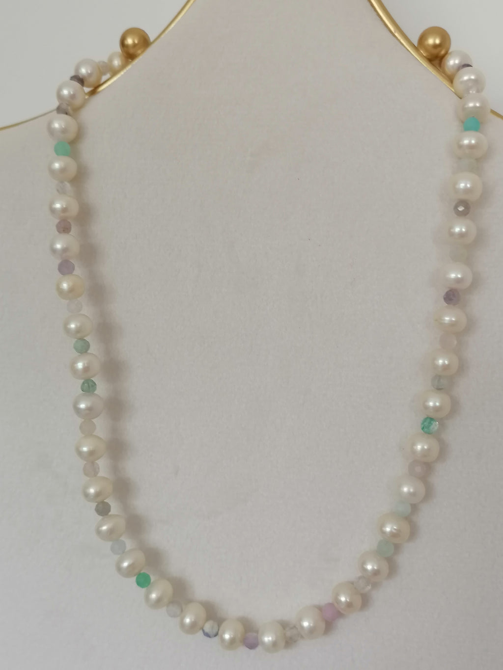 Freshwater Pearl & Semi-Precious Gemstone Necklace | 925 Sterling Silver