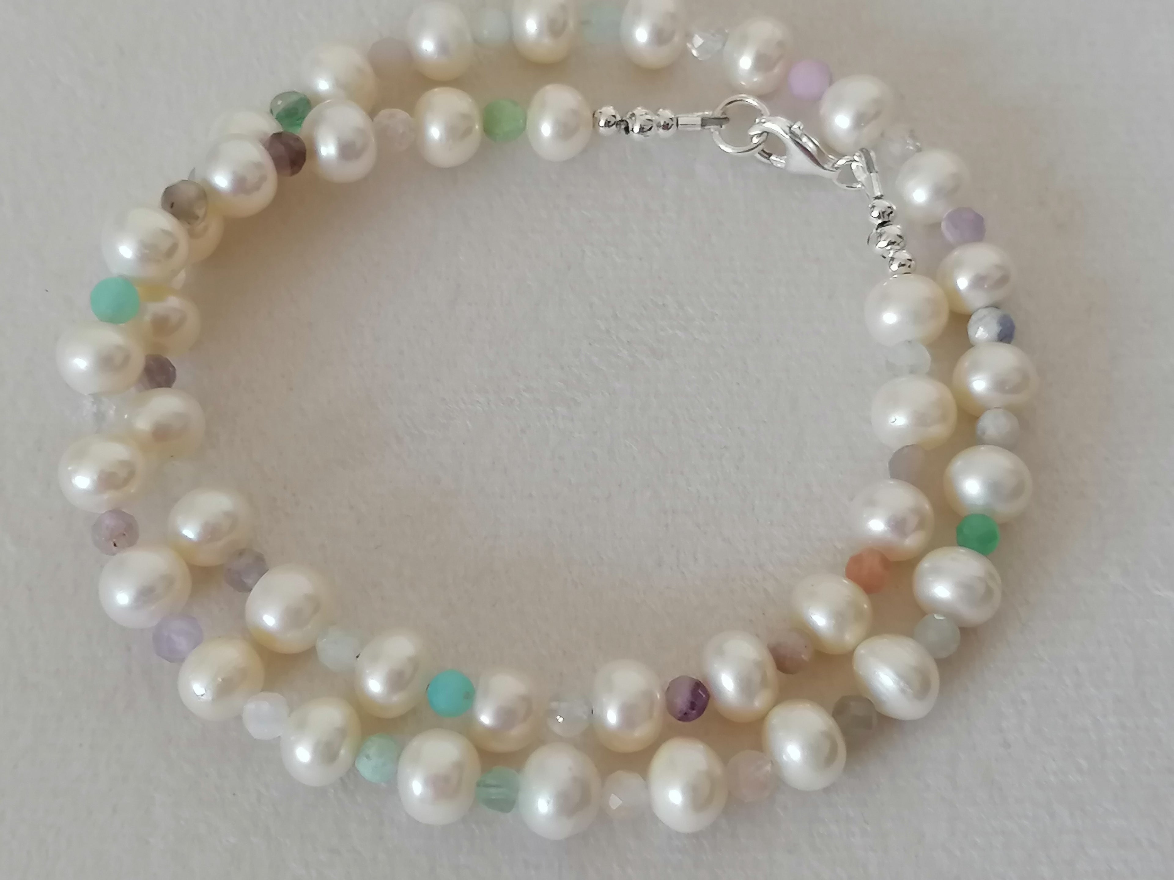 Freshwater Pearl & Semi-Precious Gemstone Necklace | 925 Sterling Silver