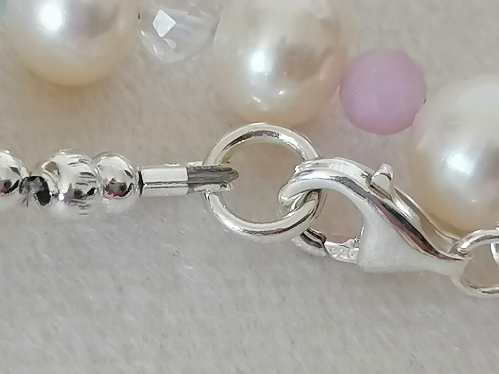 Freshwater Pearl & Semi-Precious Gemstone Necklace | 925 Sterling Silver
