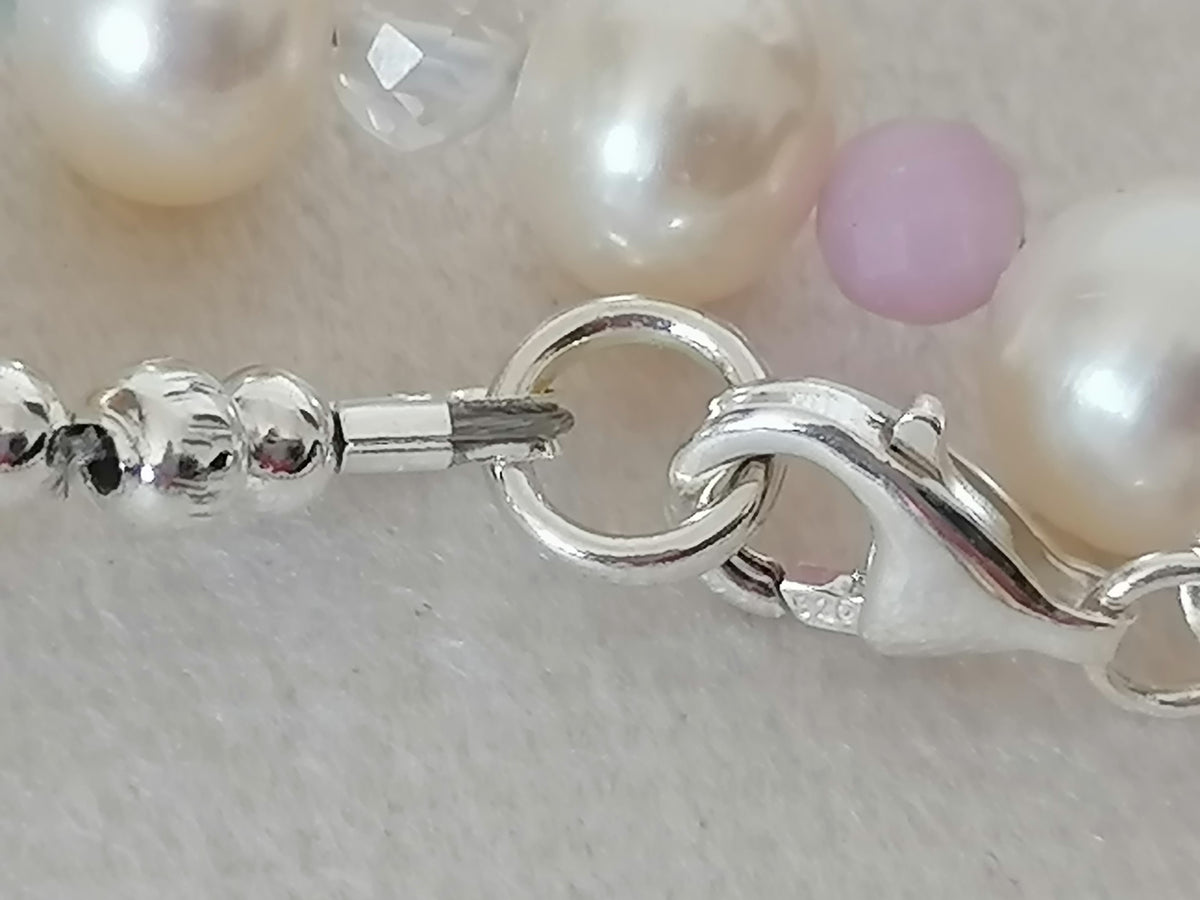 Freshwater Pearl & Semi-Precious Gemstone Necklace | 925 Sterling Silver
