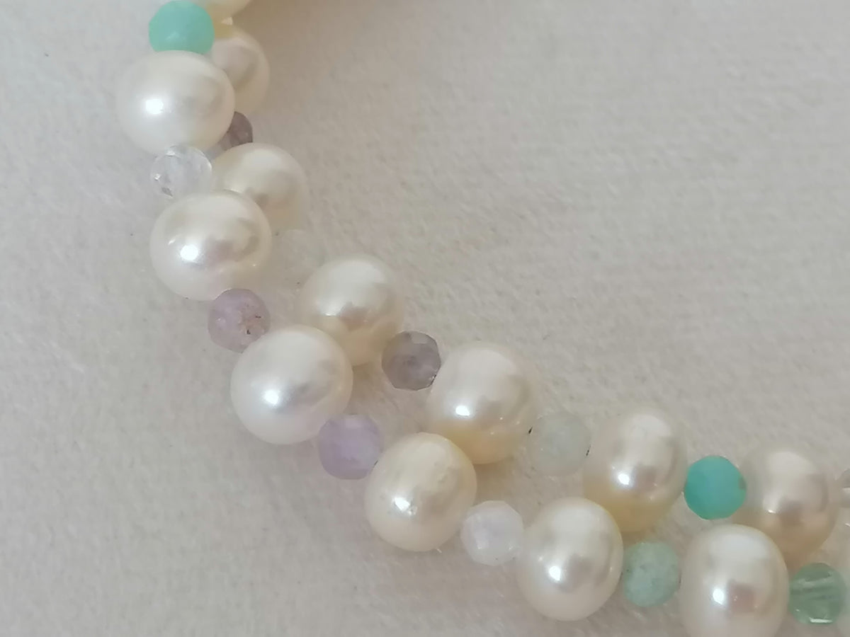 Freshwater Pearl & Semi-Precious Gemstone Necklace | 925 Sterling Silver