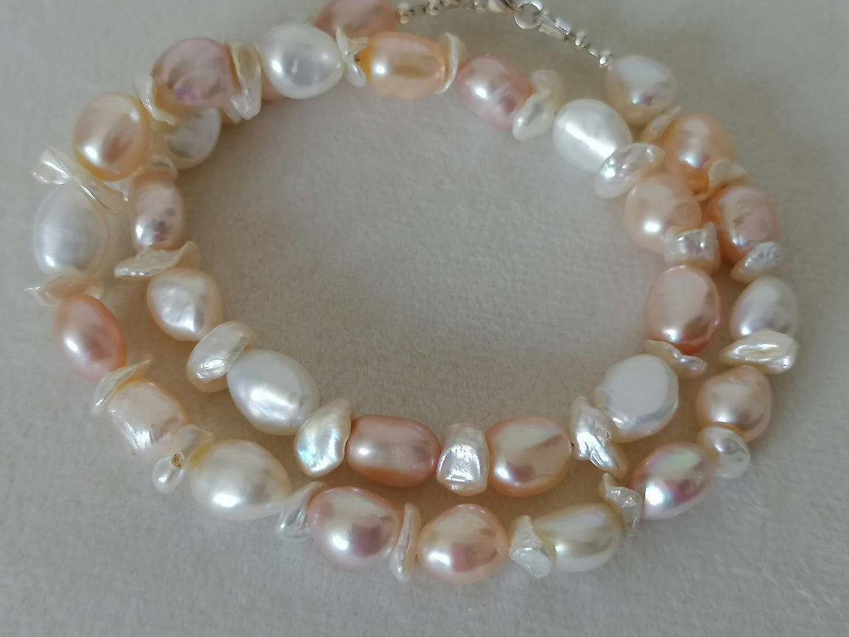 Baroque & Keshi Pearl Necklace | 925 Sterling Silver