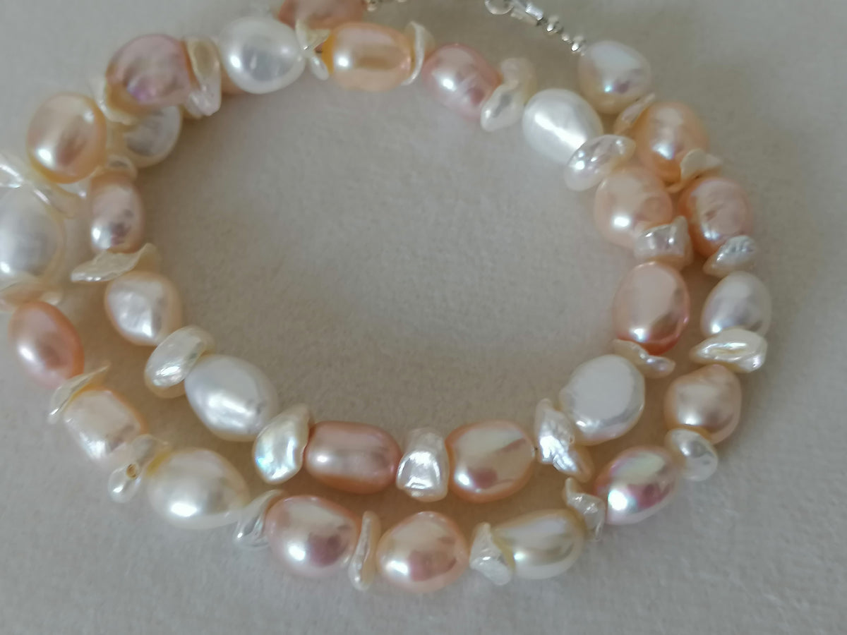 Baroque & Keshi Pearl Necklace | 925 Sterling Silver