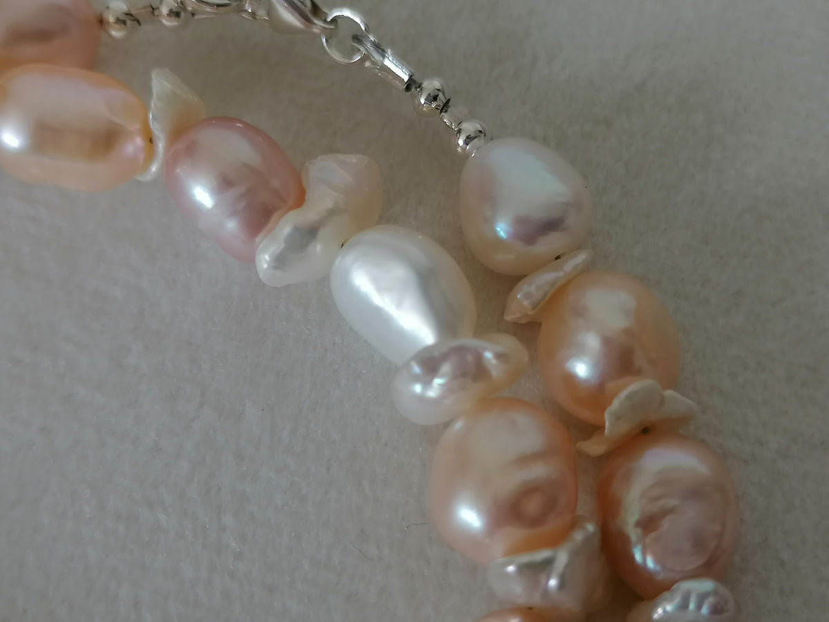 Baroque & Keshi Pearl Necklace | 925 Sterling Silver