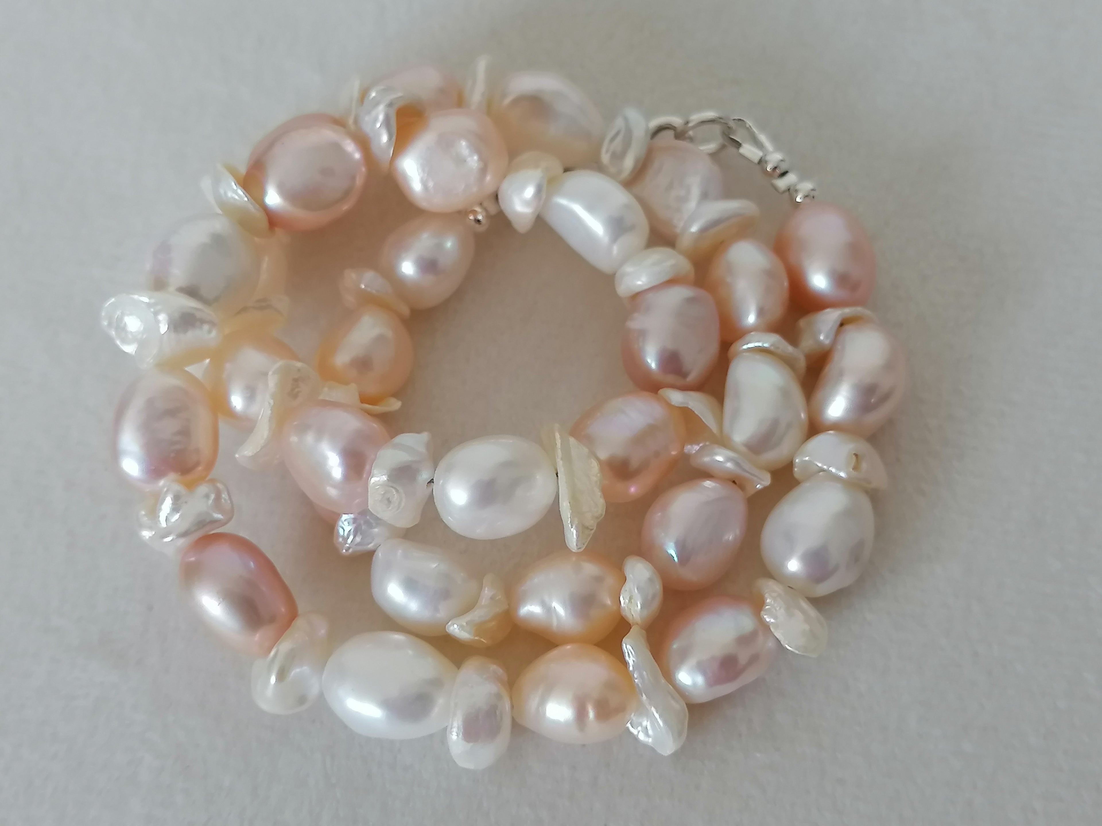 Baroque & Keshi Pearl Necklace | 925 Sterling Silver