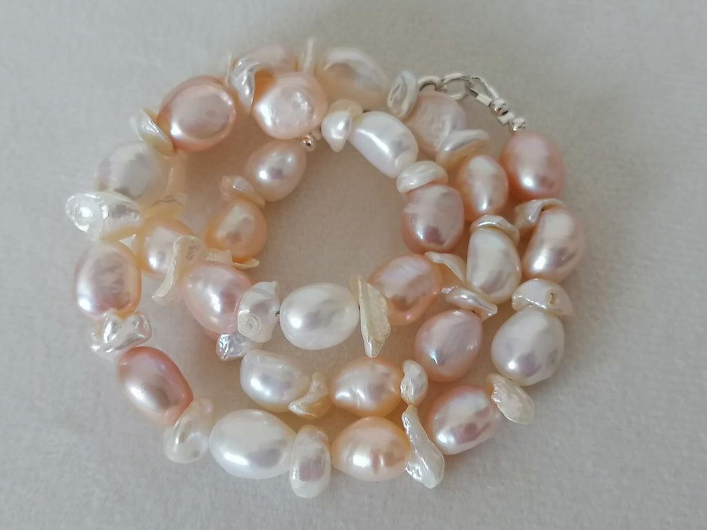 Baroque & Keshi Pearl Necklace | 925 Sterling Silver
