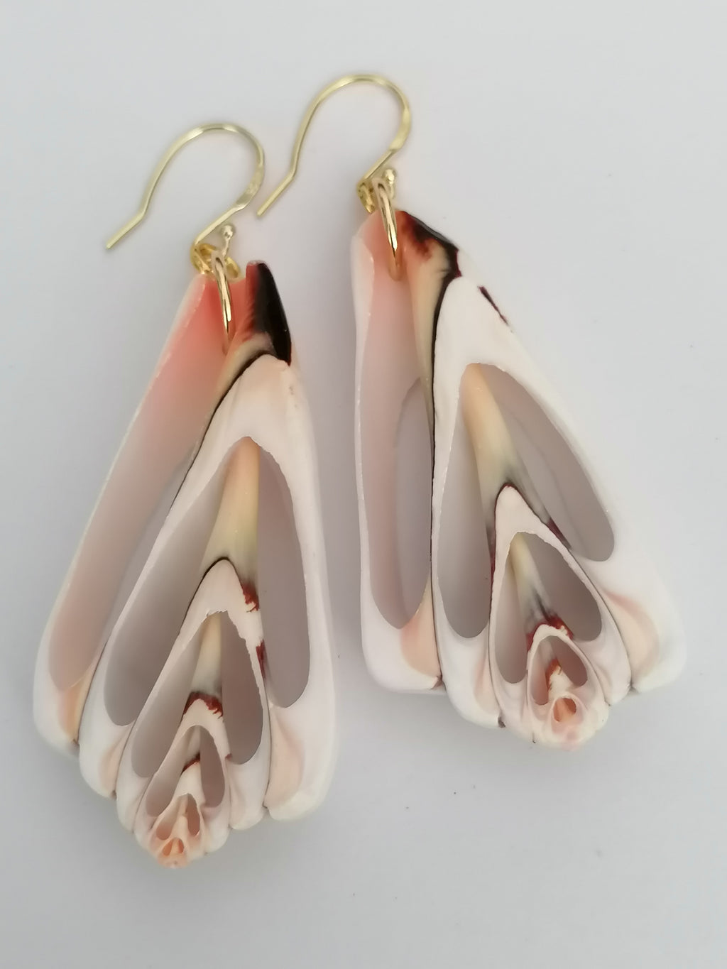 Conch Shell Slice Drop Earrings | 24ct Gold Vermeil over 925 Sterling silver