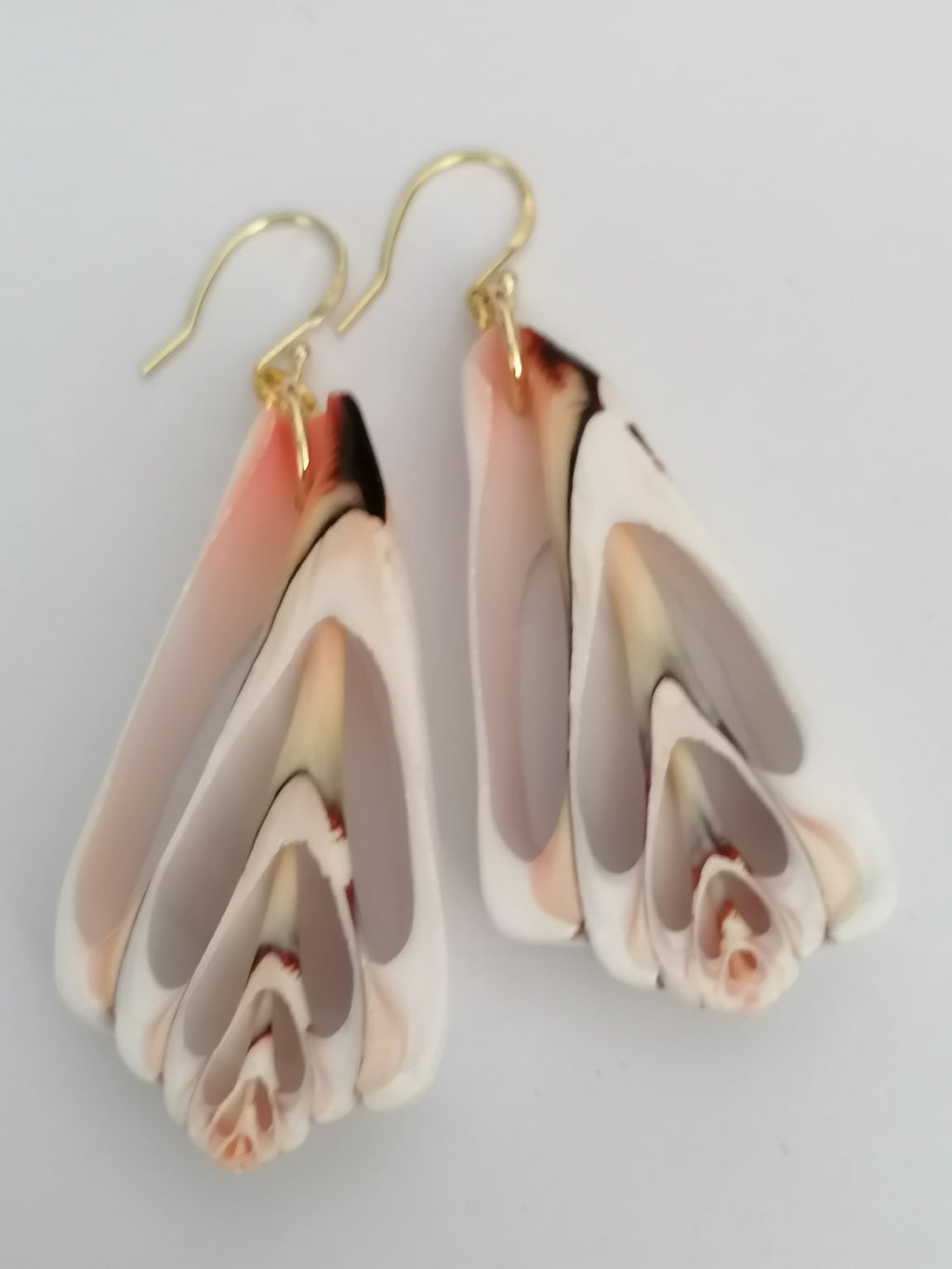 Conch Shell Slice Drop Earrings | 24ct Gold Vermeil over 925 Sterling silver